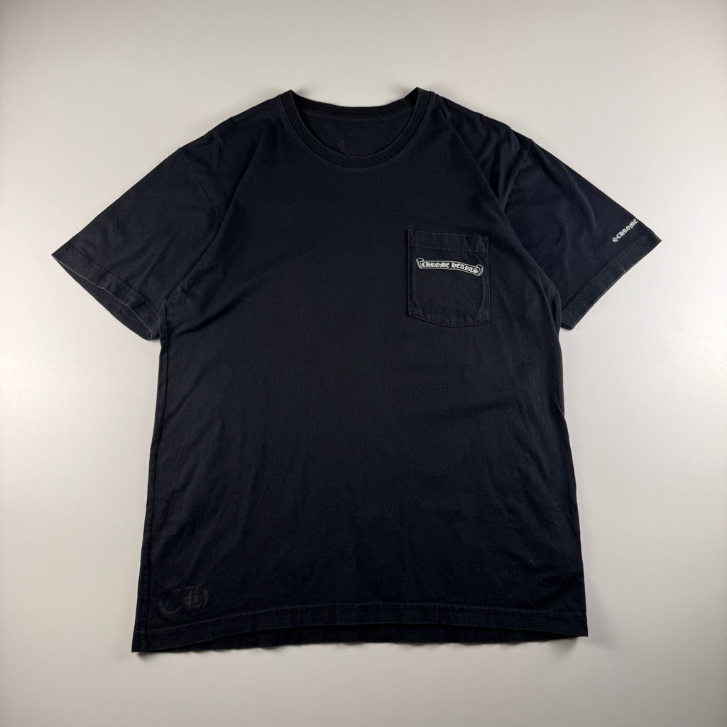 Chrome Hearts Vintage Scroll Logo Black Tee (L)
