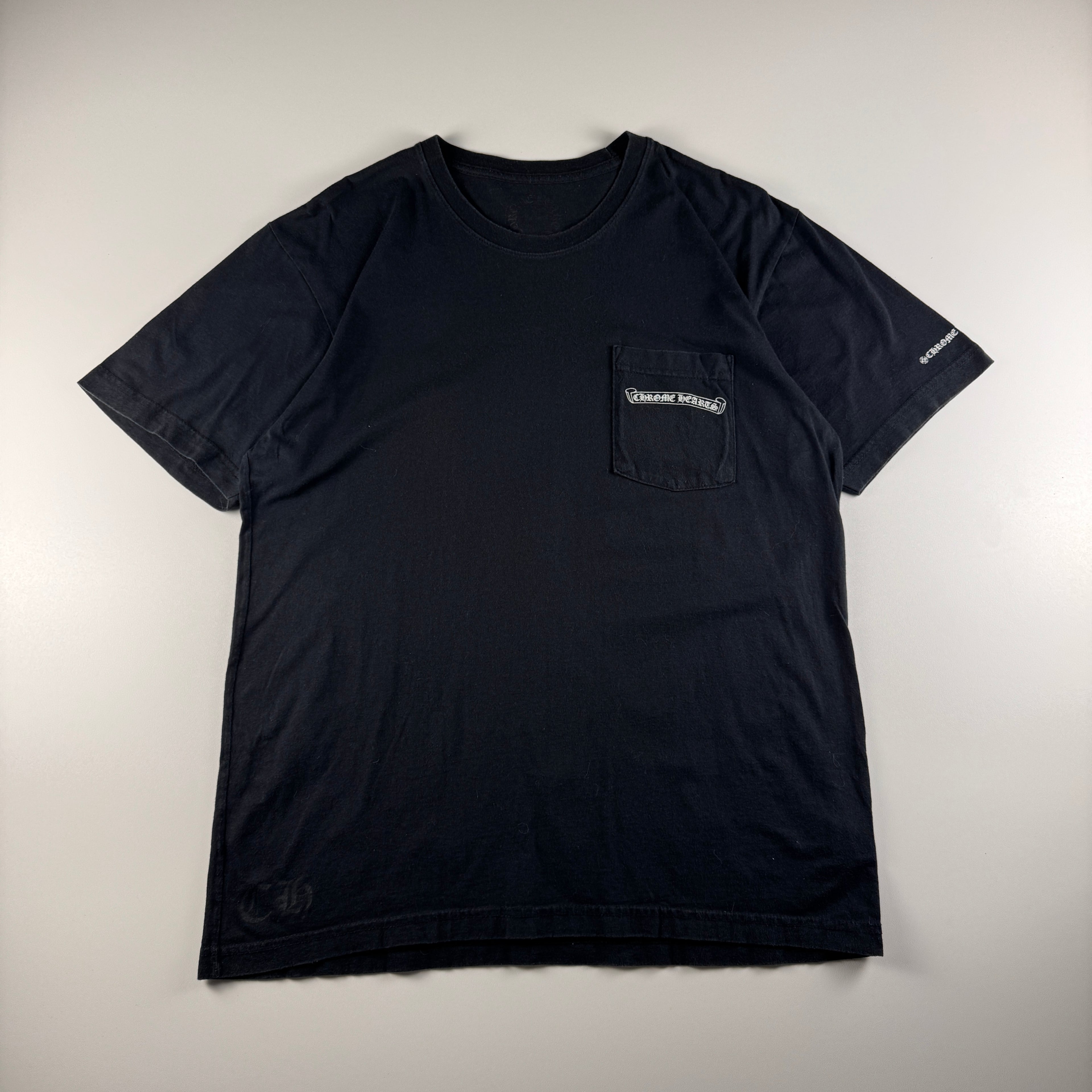 Chrome Hearts Vintage Scroll Logo Black Tee (L)