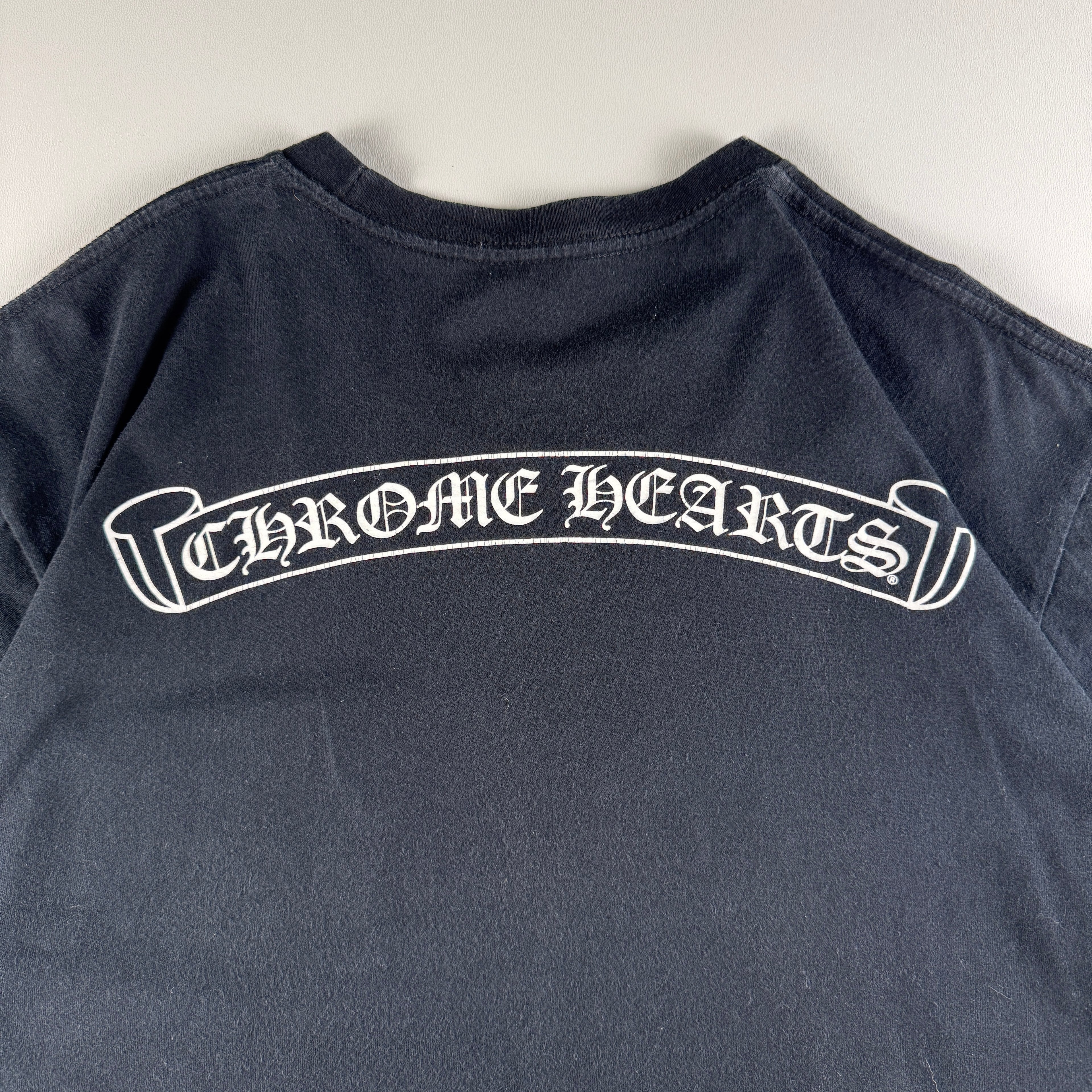 Chrome Hearts Vintage Scroll Logo Black Tee (L)
