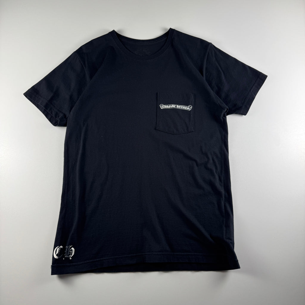 Chrome Hearts Plus Scroll Logo Black Tee (M)