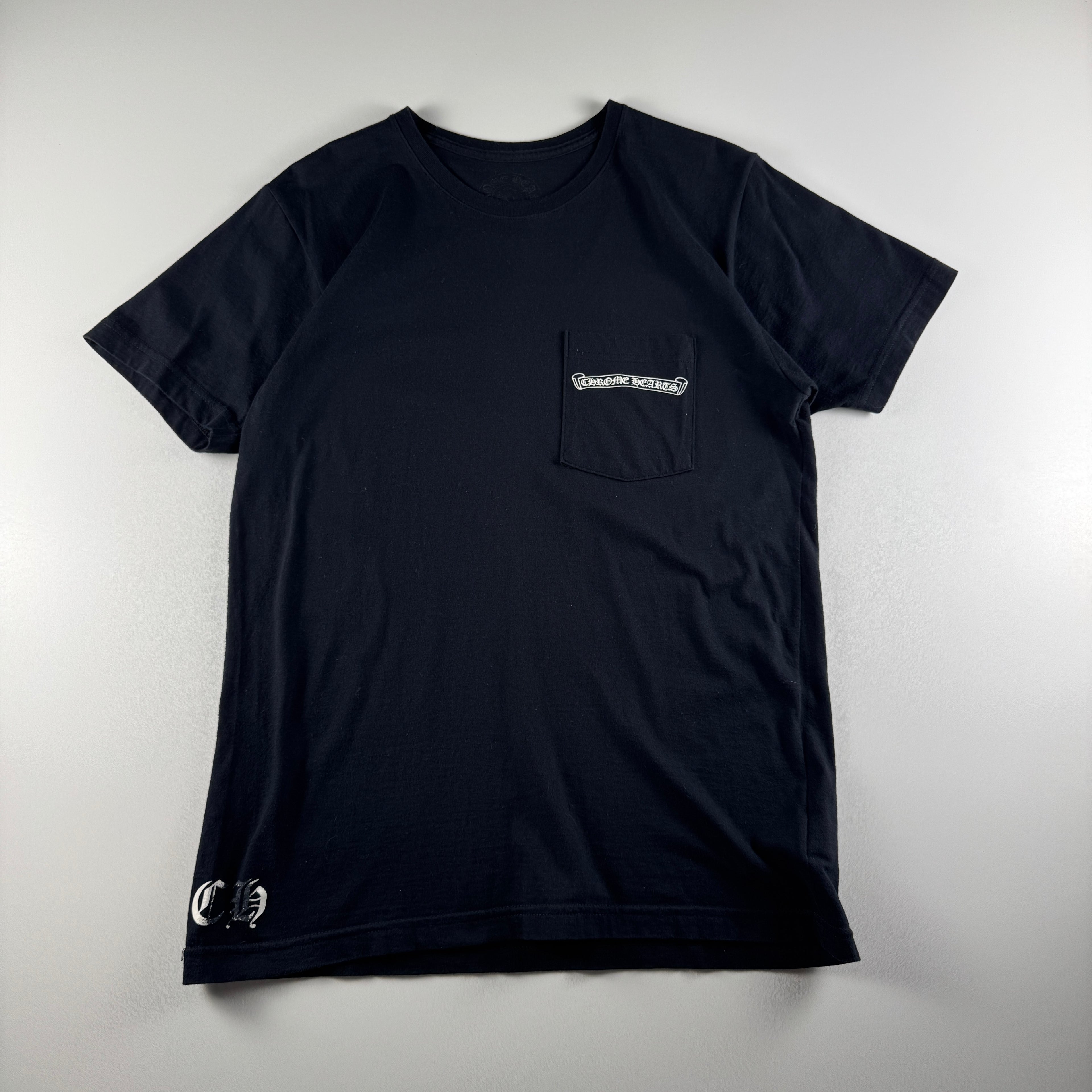 Chrome Hearts Plus Scroll Logo Black Tee (M)