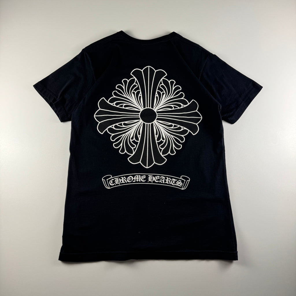 Chrome Hearts Plus Scroll Logo Black Tee (M)