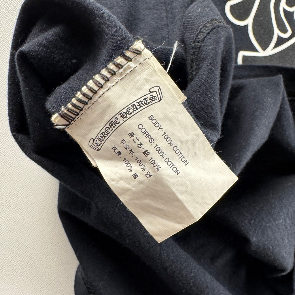 Chrome Hearts Plus Scroll Logo Black Tee (M)