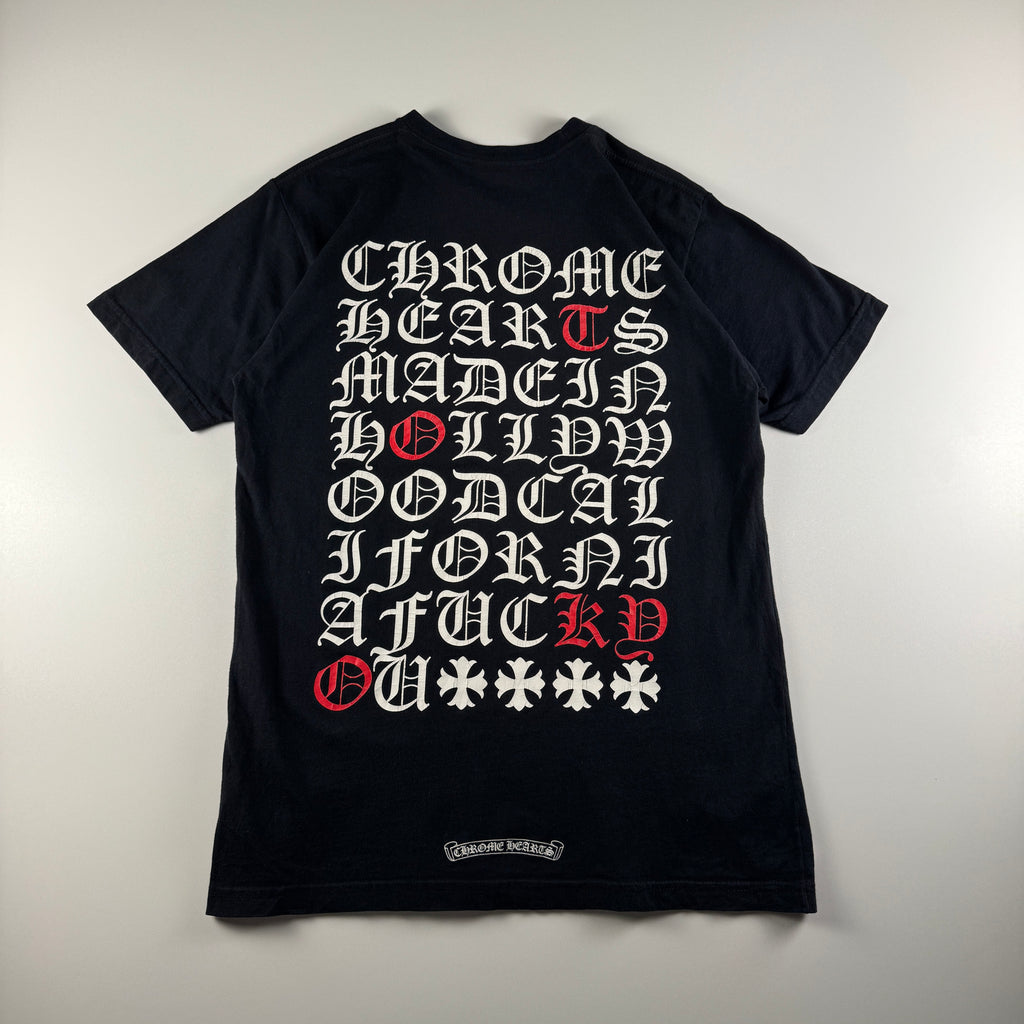Chrome Hearts Made in Hollywood Exclusive Text Black Tee (M)
