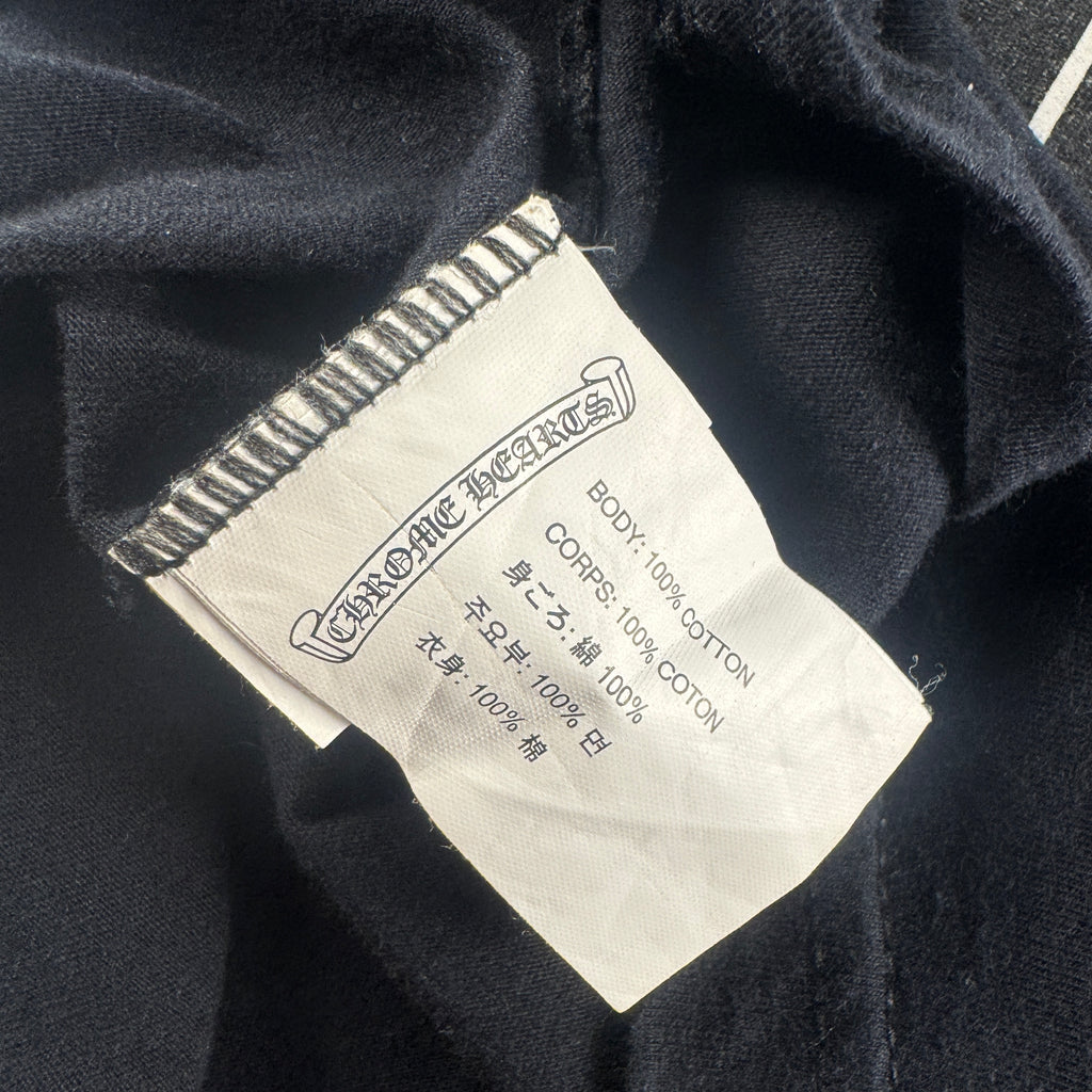 Chrome Hearts Plus Scroll Logo Faded Pocket Black Tee (S)
