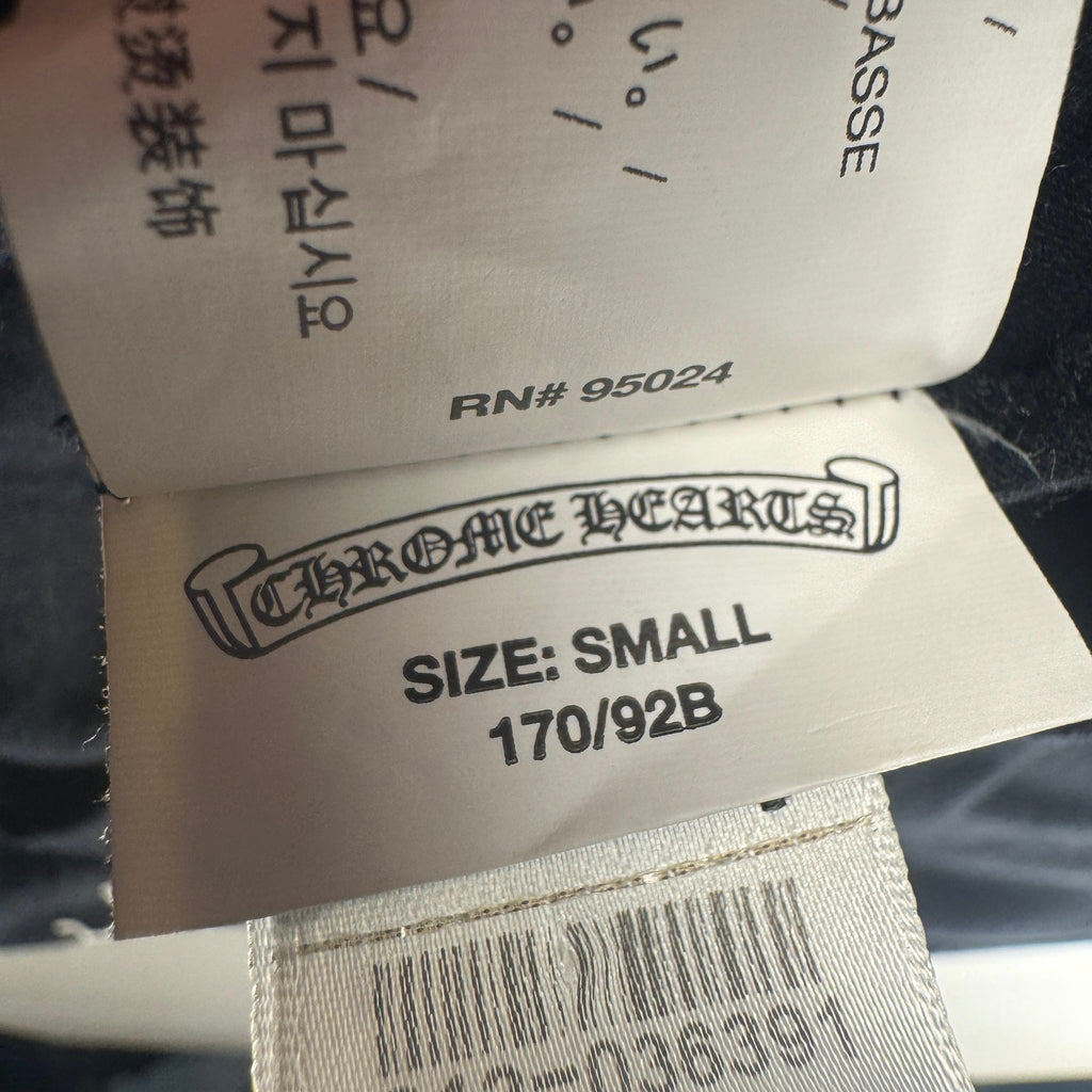 Chrome Hearts Plus Scroll Logo Faded Pocket Black Tee (S)