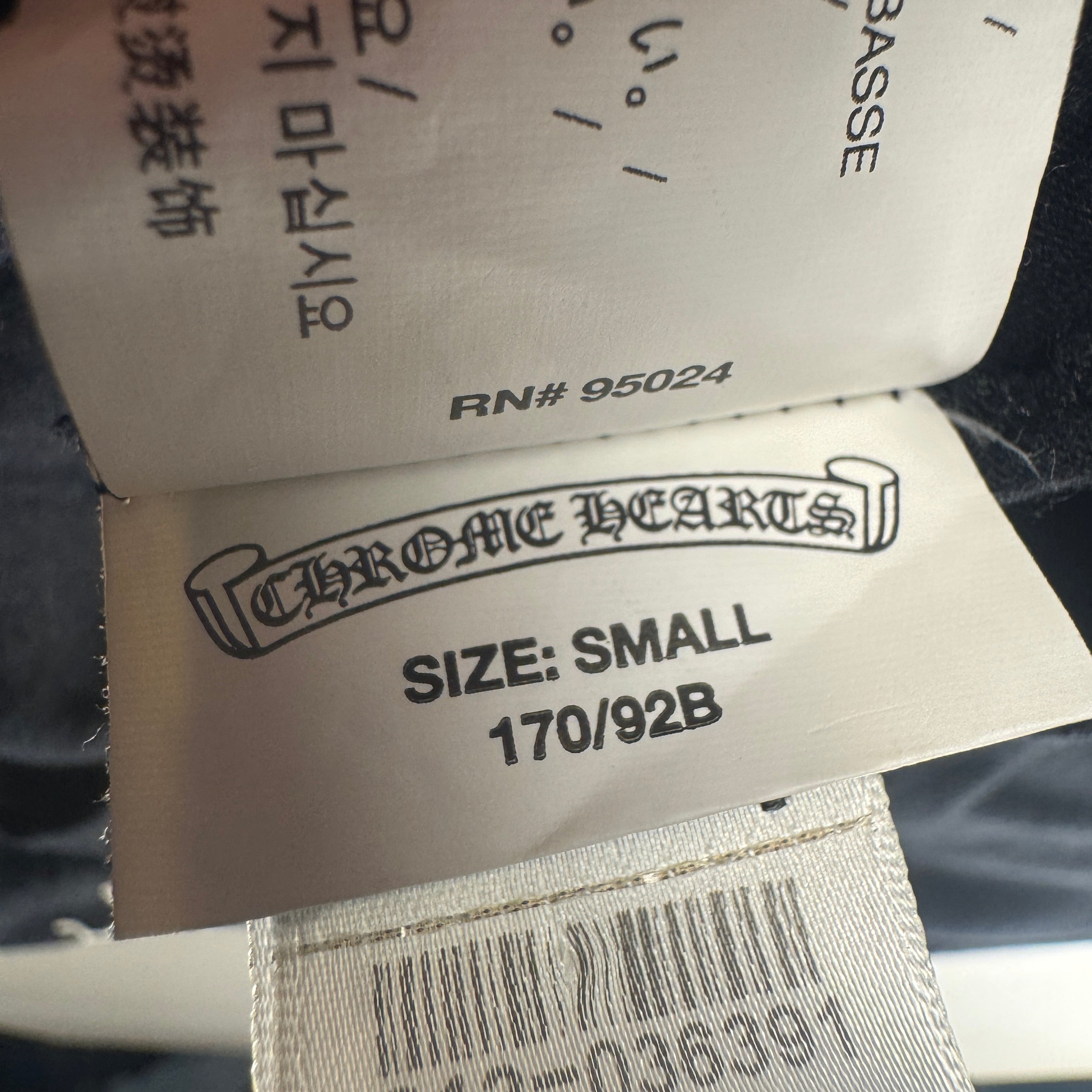 Chrome Hearts Plus Scroll Logo Faded Pocket Black Tee (S)