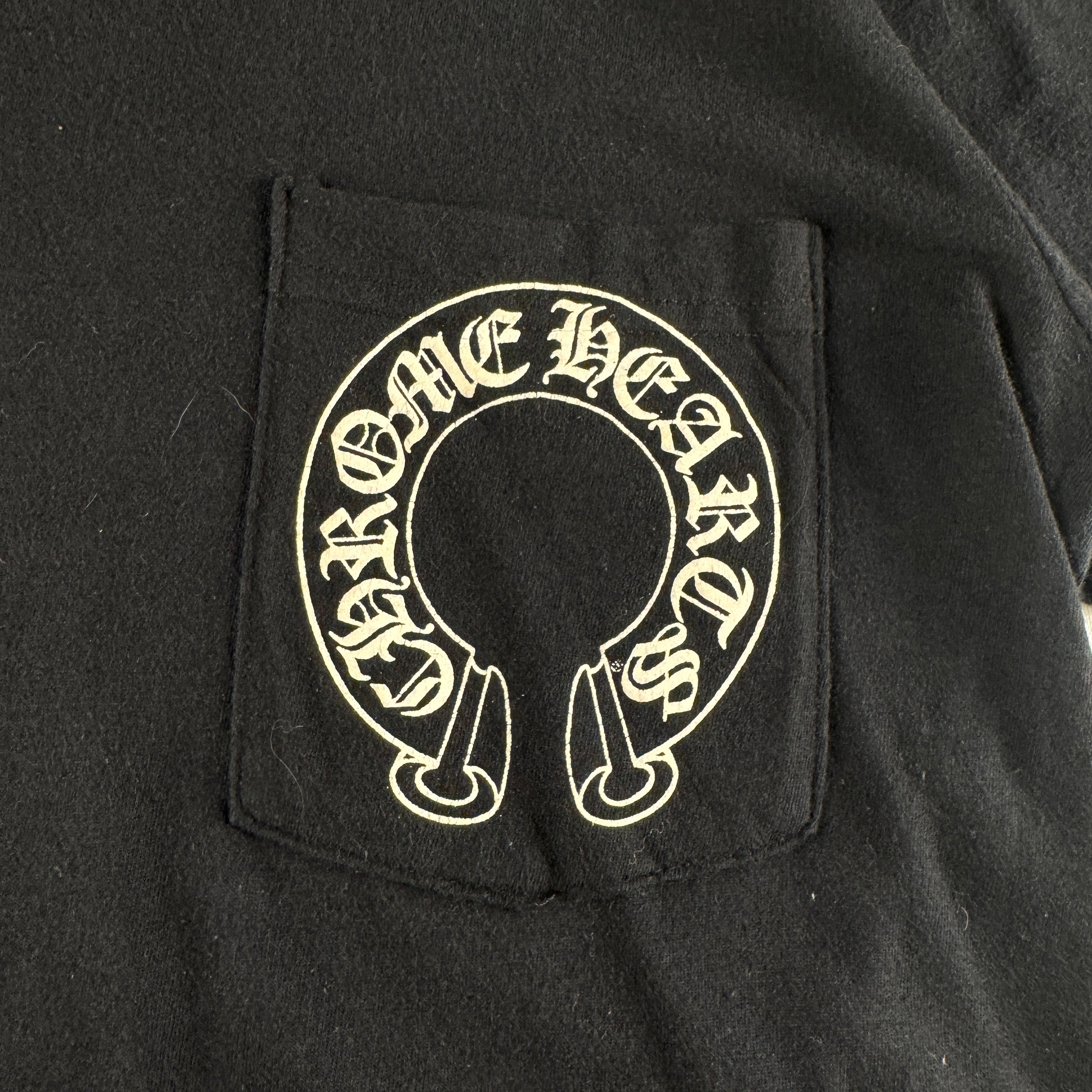 Chrome Hearts Vertical Crosses Logo Pocket Black Tee (S)