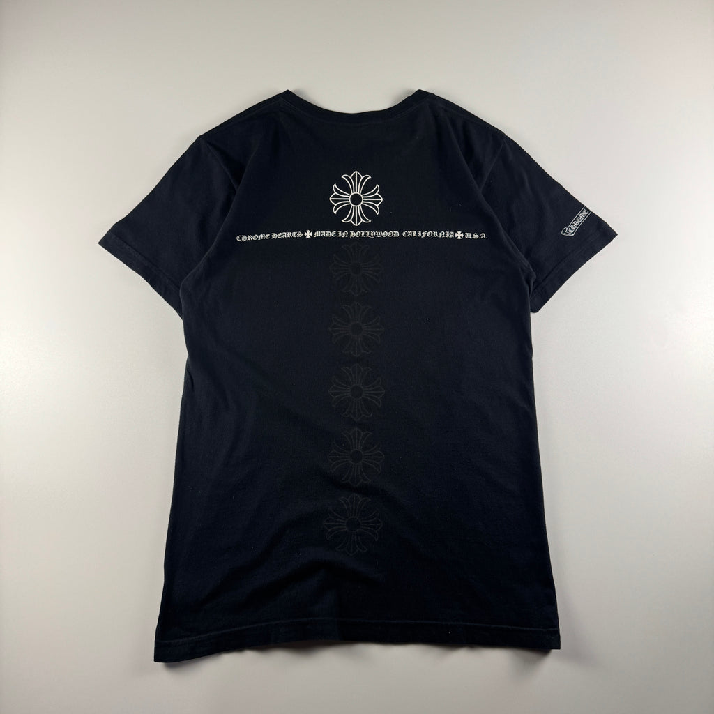 Chrome Hearts Vertical Crosses Logo Pocket Black Tee (S)