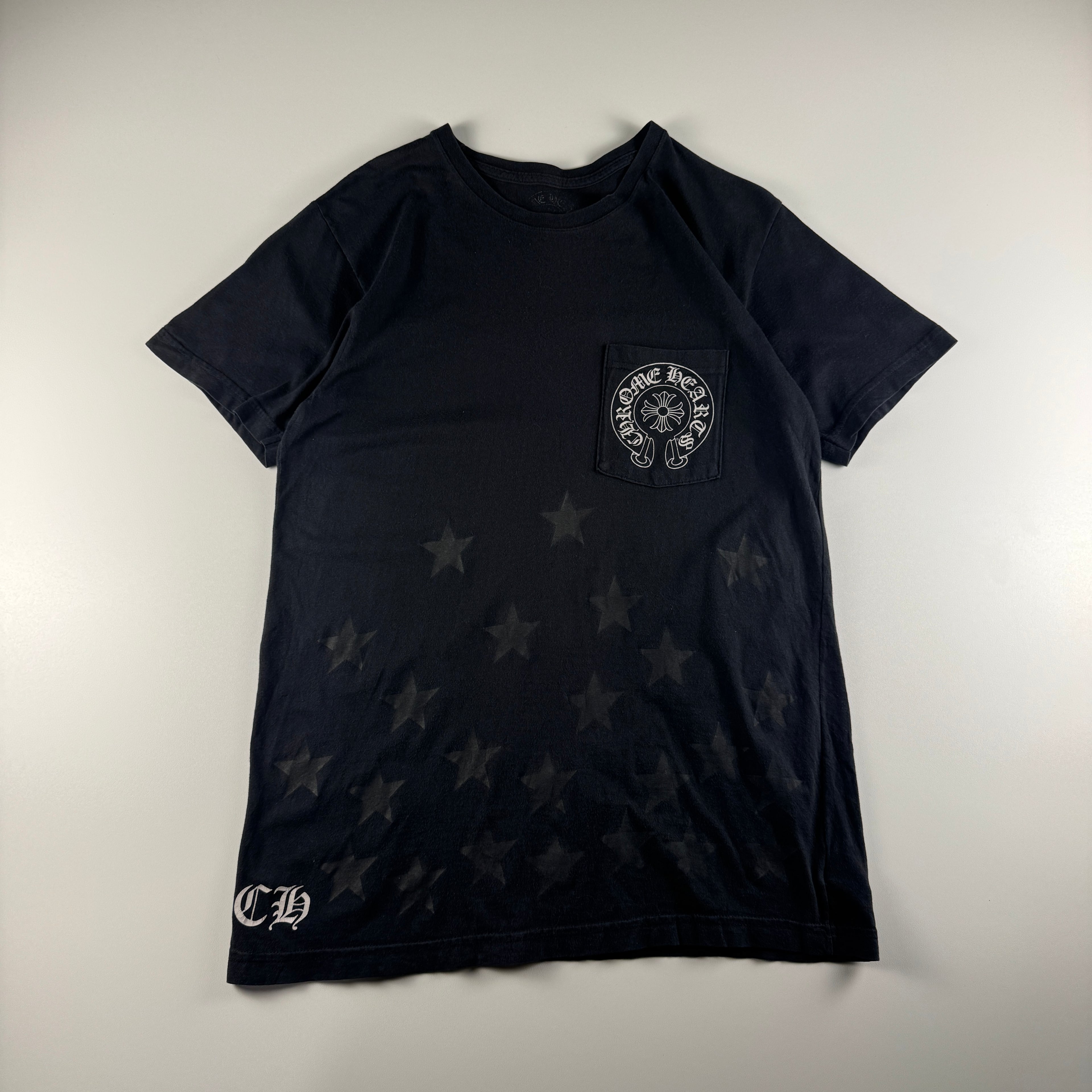 Chrome Hearts Black Stars Pocket Black Tee (M)
