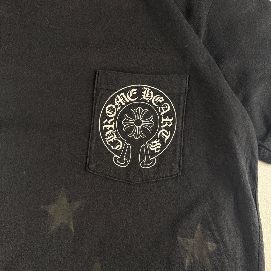 Chrome Hearts Black Stars Pocket Black Tee (M)