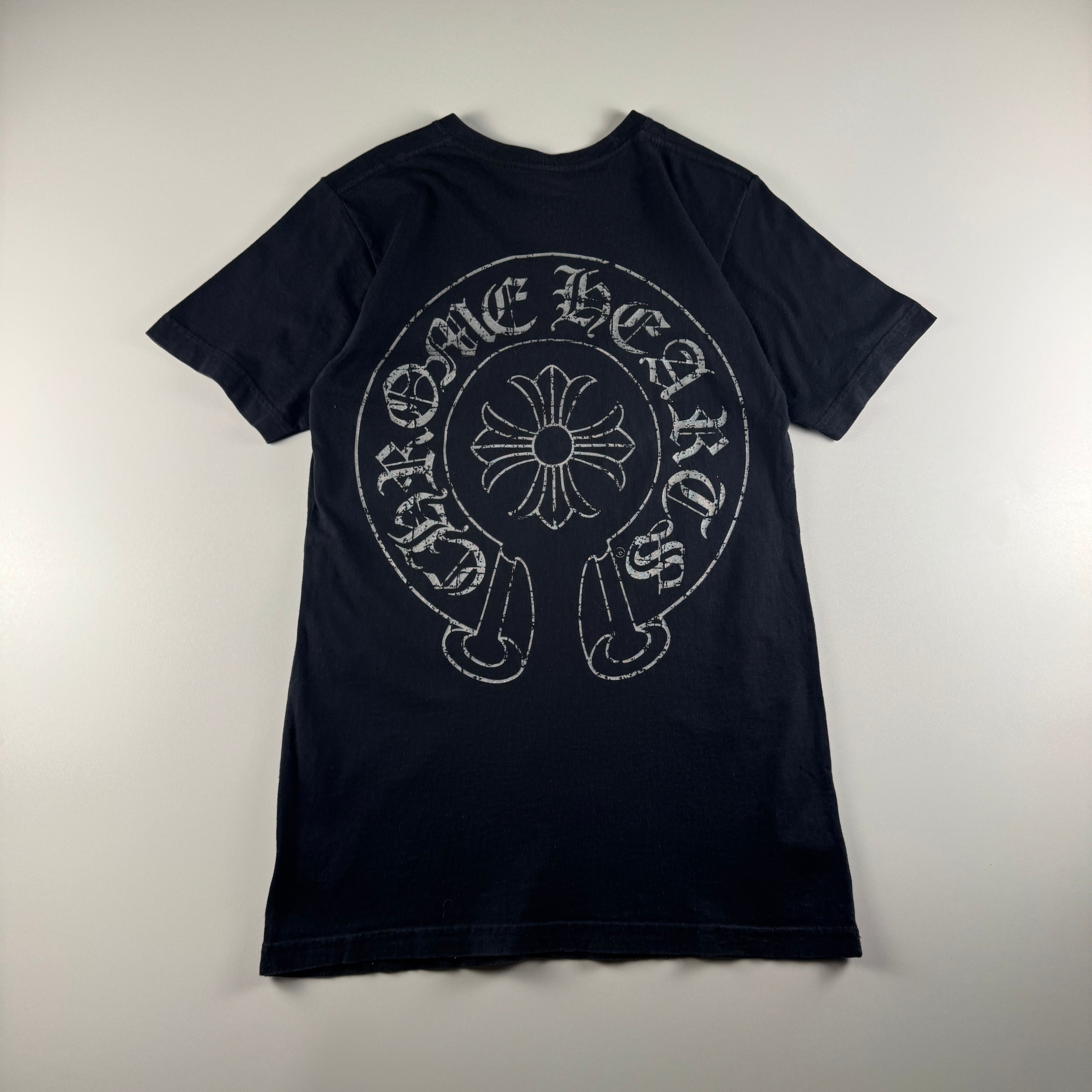Chrome Hearts Distressed Horseshoe Black Tee (S)