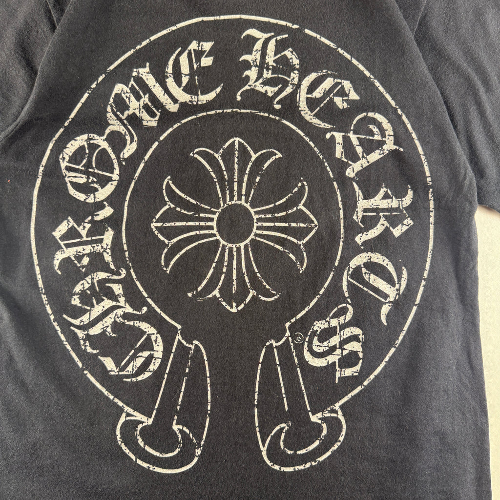 Chrome Hearts Distressed Horseshoe Black Tee (S)
