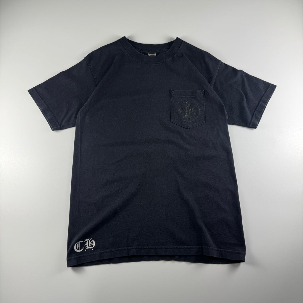 Chrome Hearts Black on Black Cross Pocket Black Tee (M)