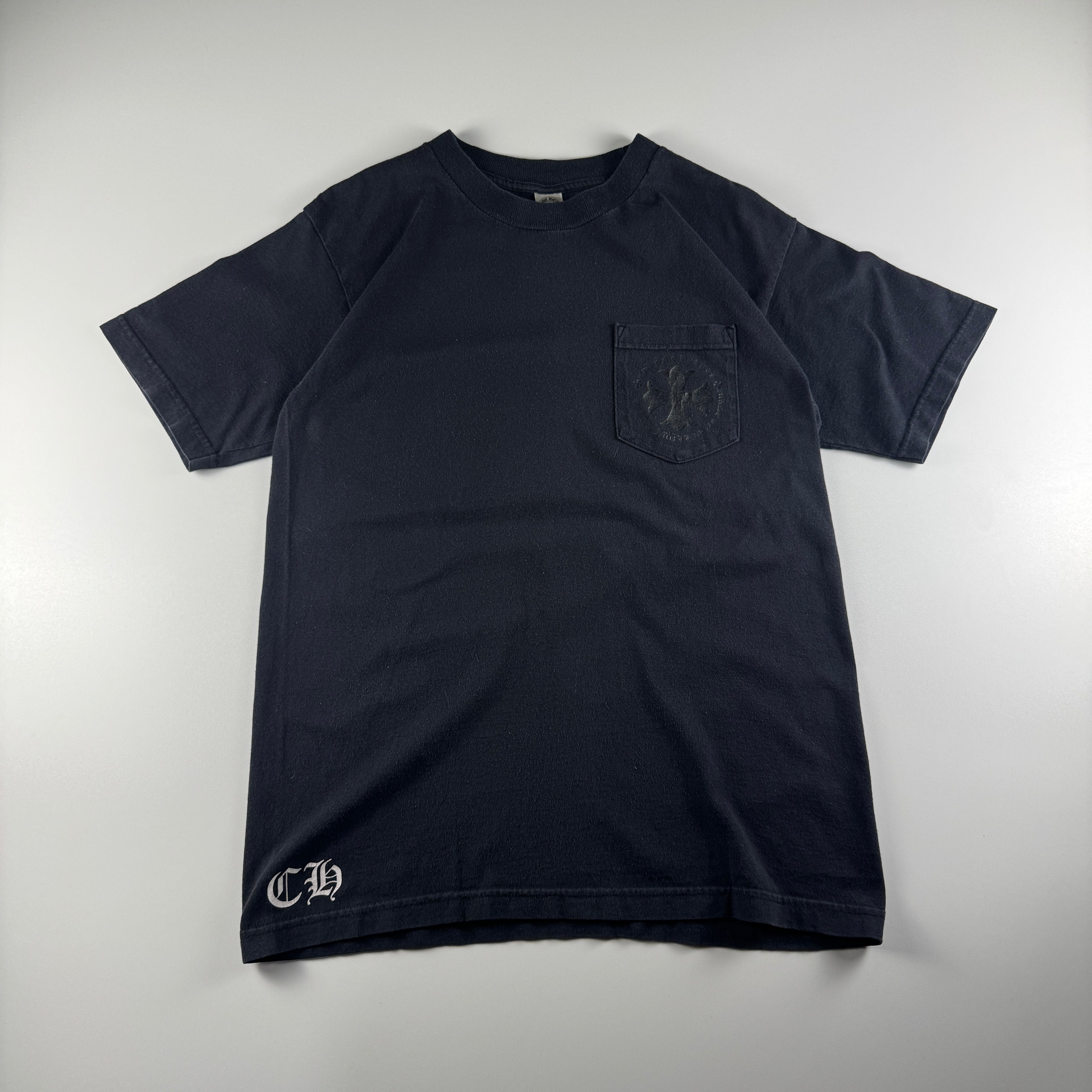 Chrome Hearts Black on Black Cross Pocket Black Tee (M)