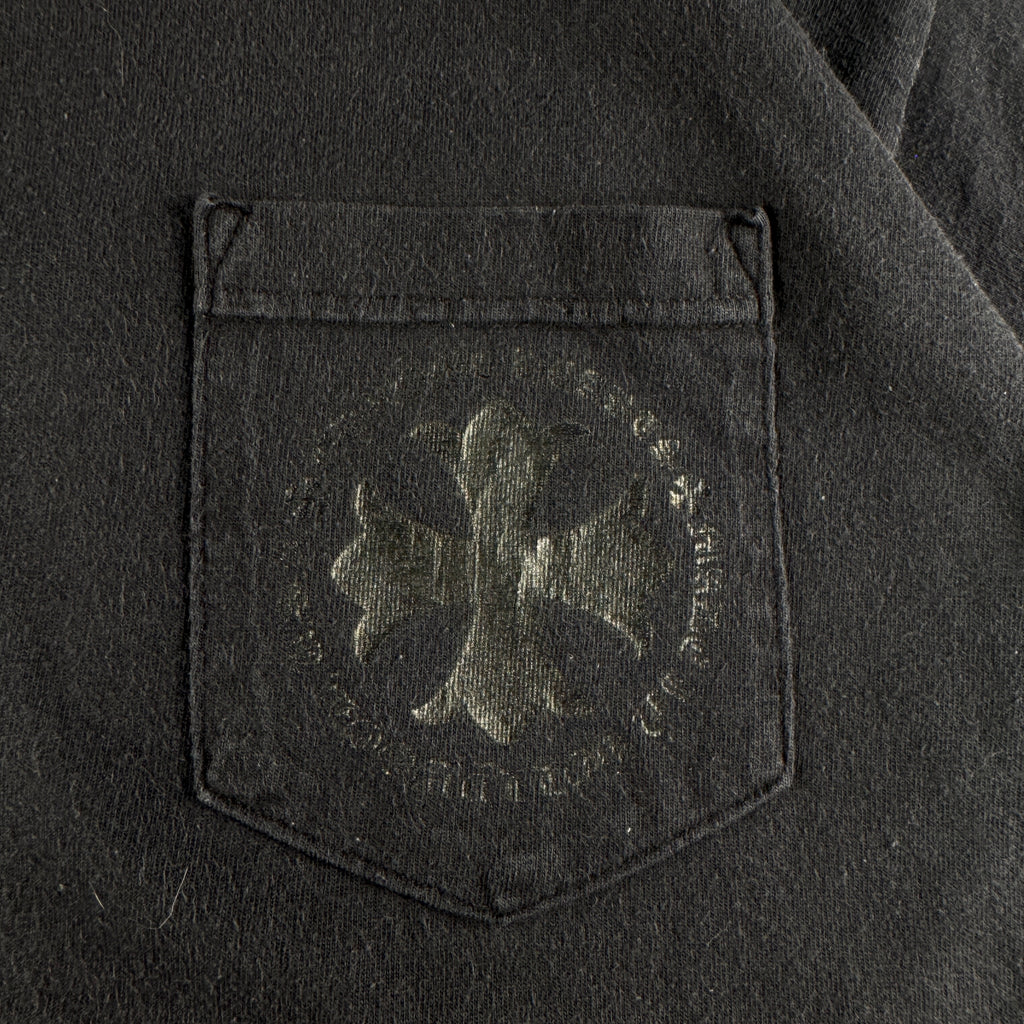 Chrome Hearts Black on Black Cross Pocket Black Tee (M)