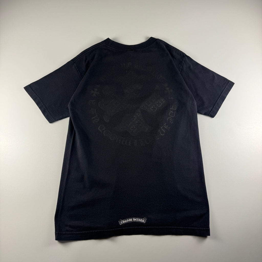 Chrome Hearts Black on Black Cross Pocket Black Tee (M)