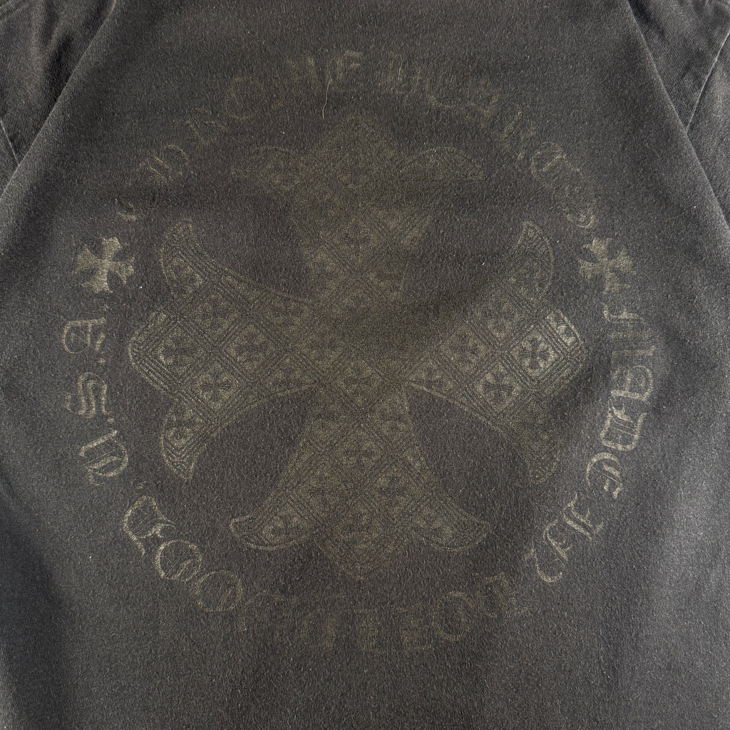 Chrome Hearts Black on Black Cross Pocket Black Tee (M)