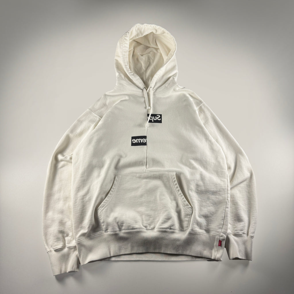 Supreme x CDG Split Box Logo White Hoodie (XL)