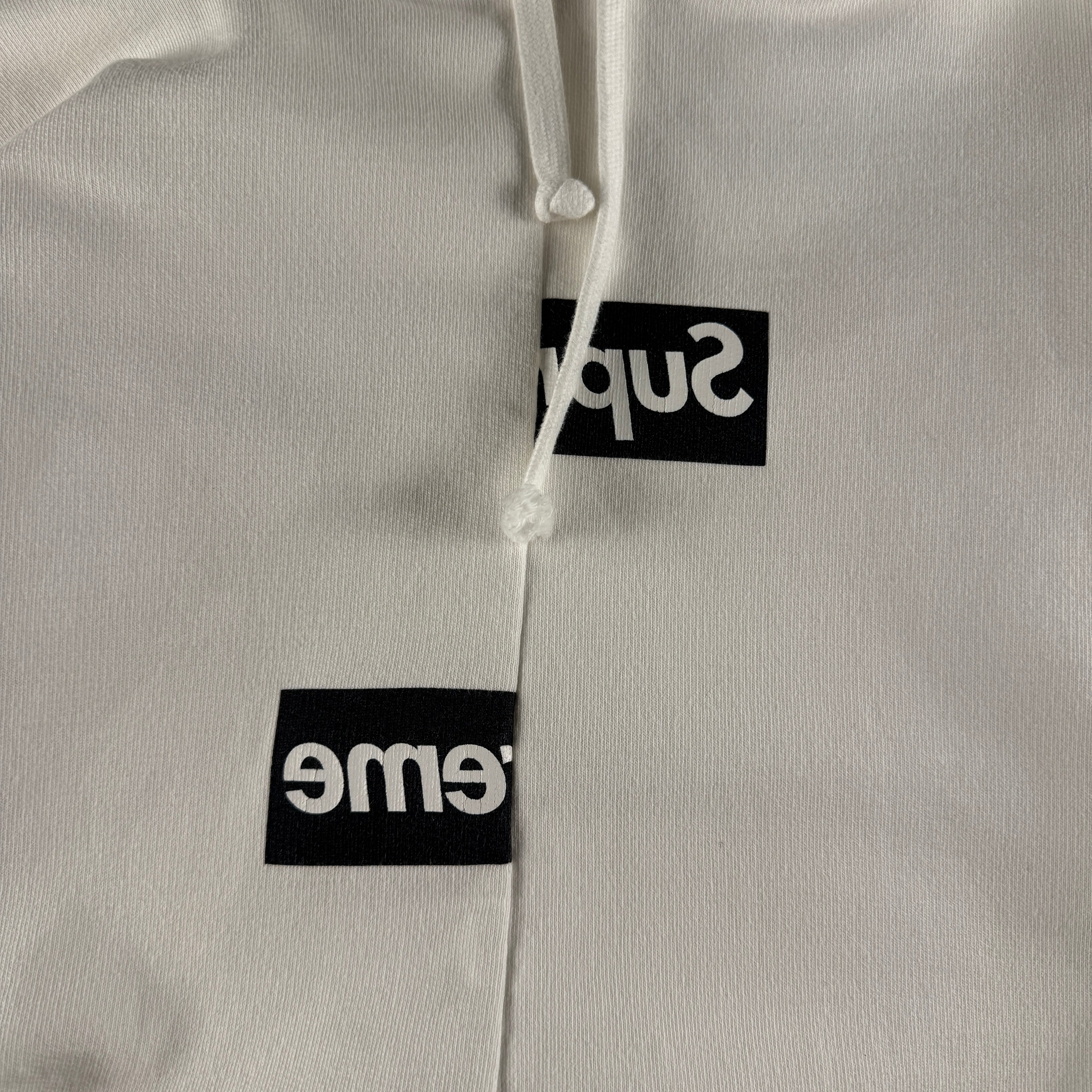Supreme x CDG Split Box Logo White Hoodie (XL)