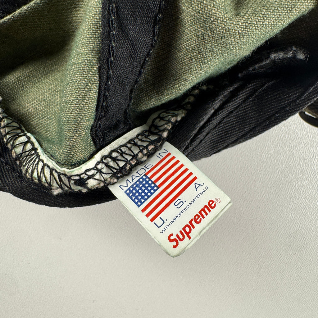 Supreme Script Logo Washed Twill 6-Panel Green Cap (OS)