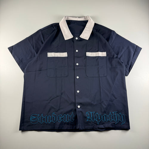 Student Apathy Gothic Lettering Navy S/S Shirt (M)