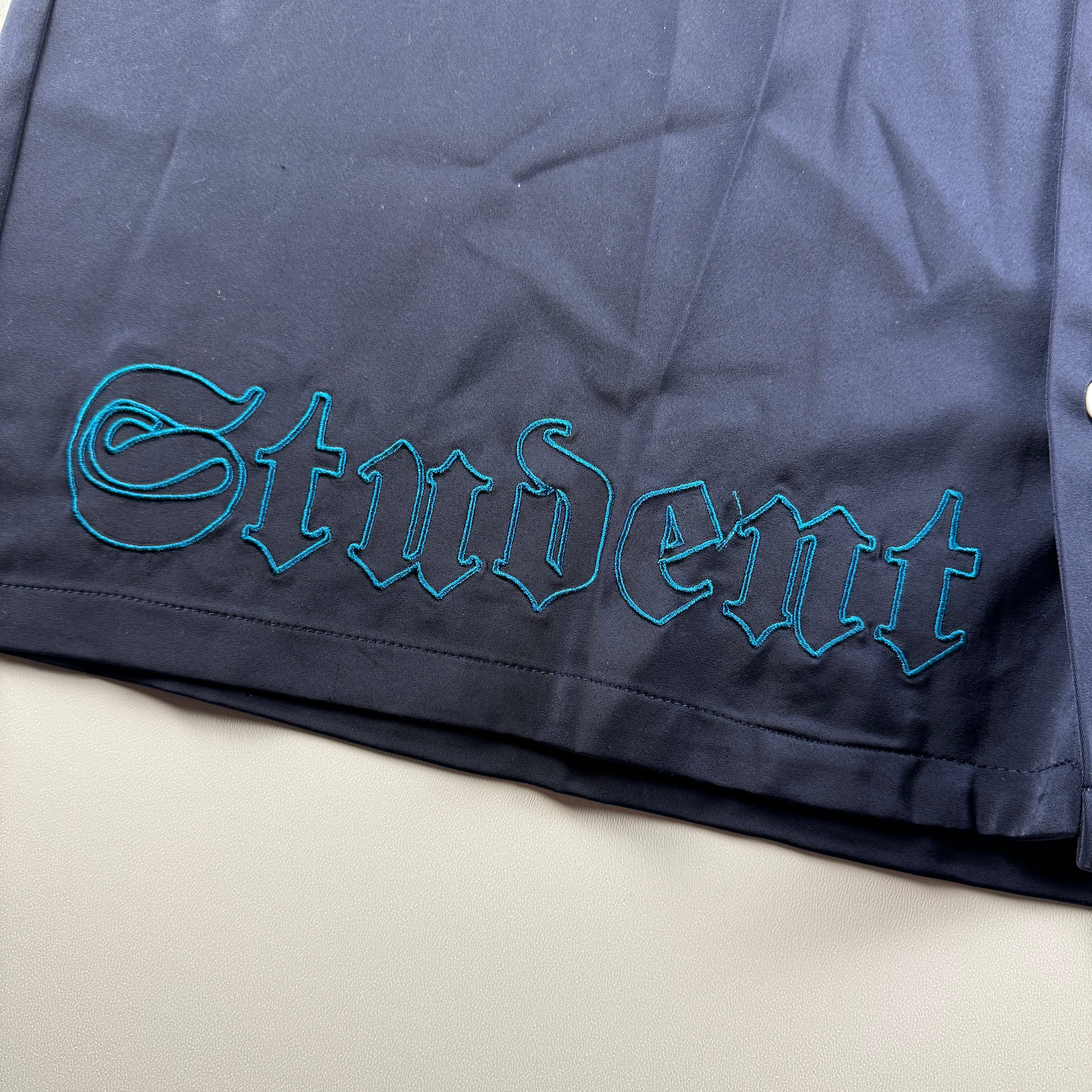 Student Apathy Gothic Lettering Navy S/S Shirt (M)