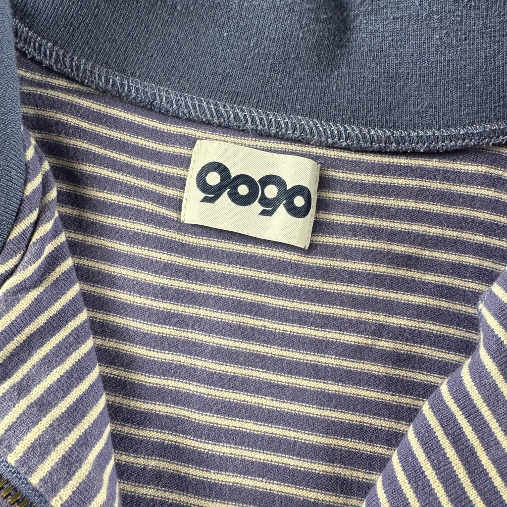 9090 Striped Blue Half-Zip Polo (L)