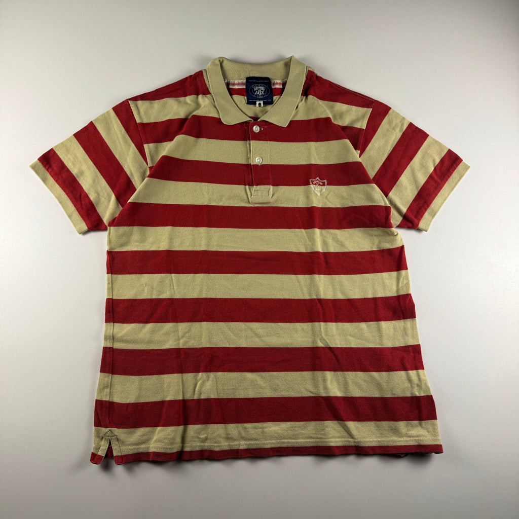 BAPE Vintage Striped Red S/S Polo (M)