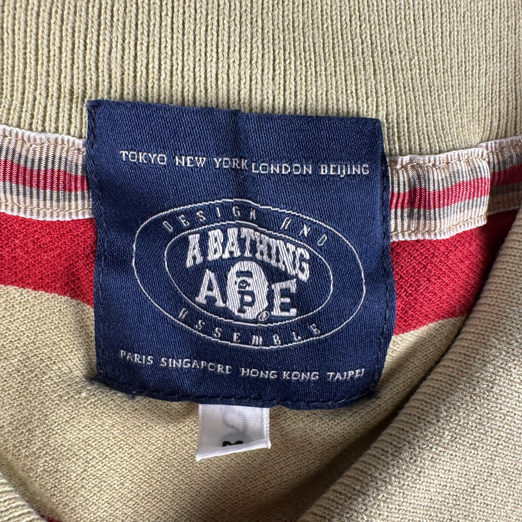 BAPE Vintage Striped Red S/S Polo (M)