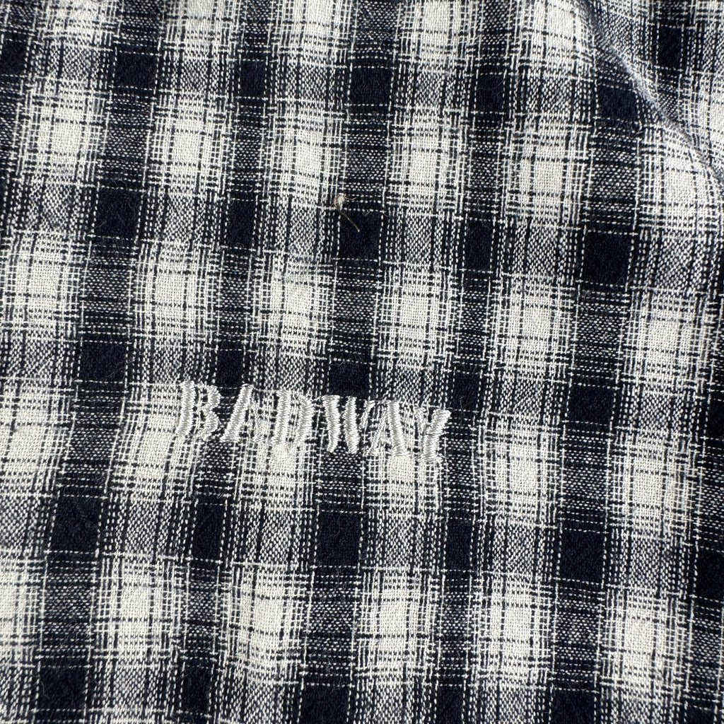 Badway Check Black and White Zip S/S Shirt (M)