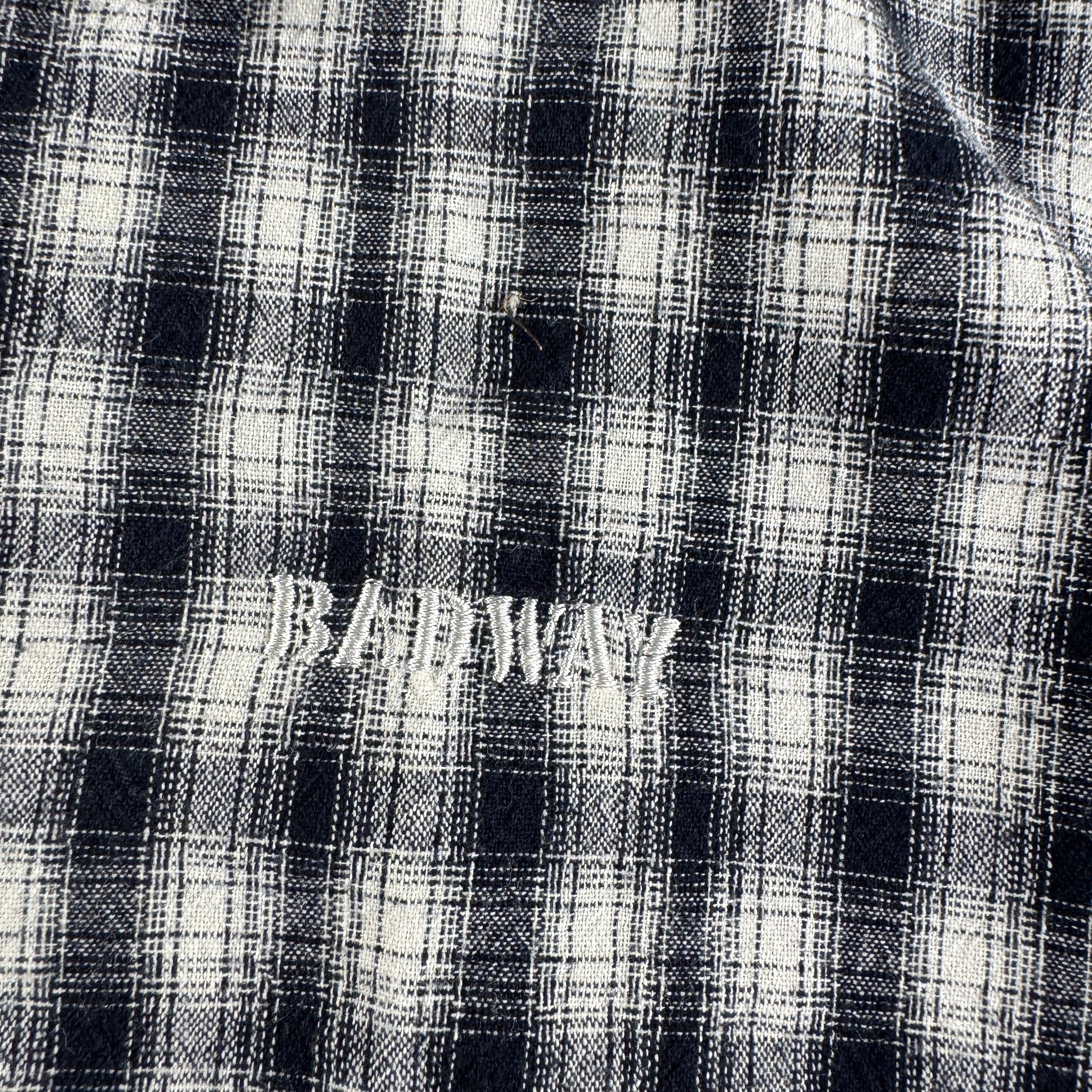 Badway Check Black and White Zip S/S Shirt (M)