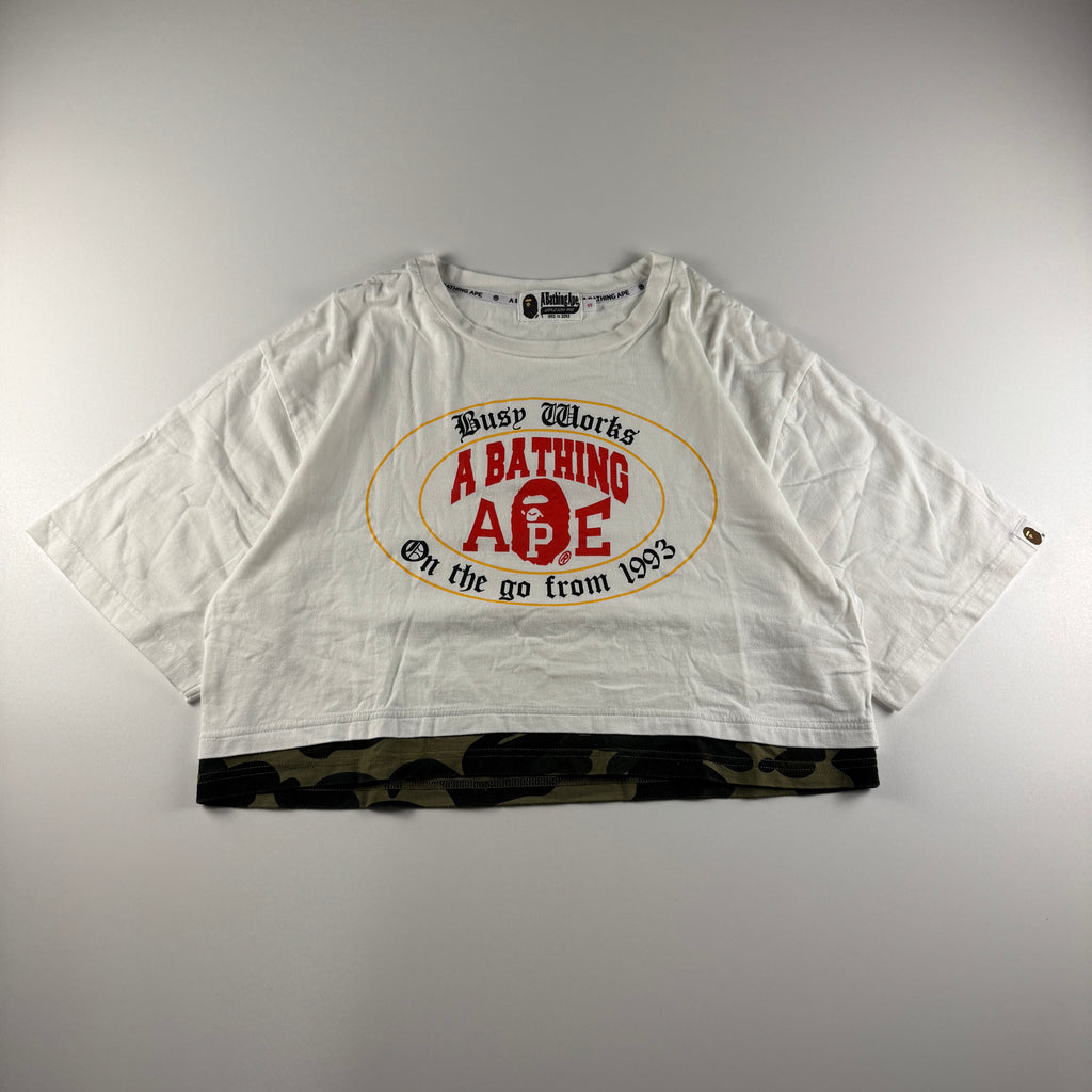 BAPE Ladies Busy Works White Crop Top (S)