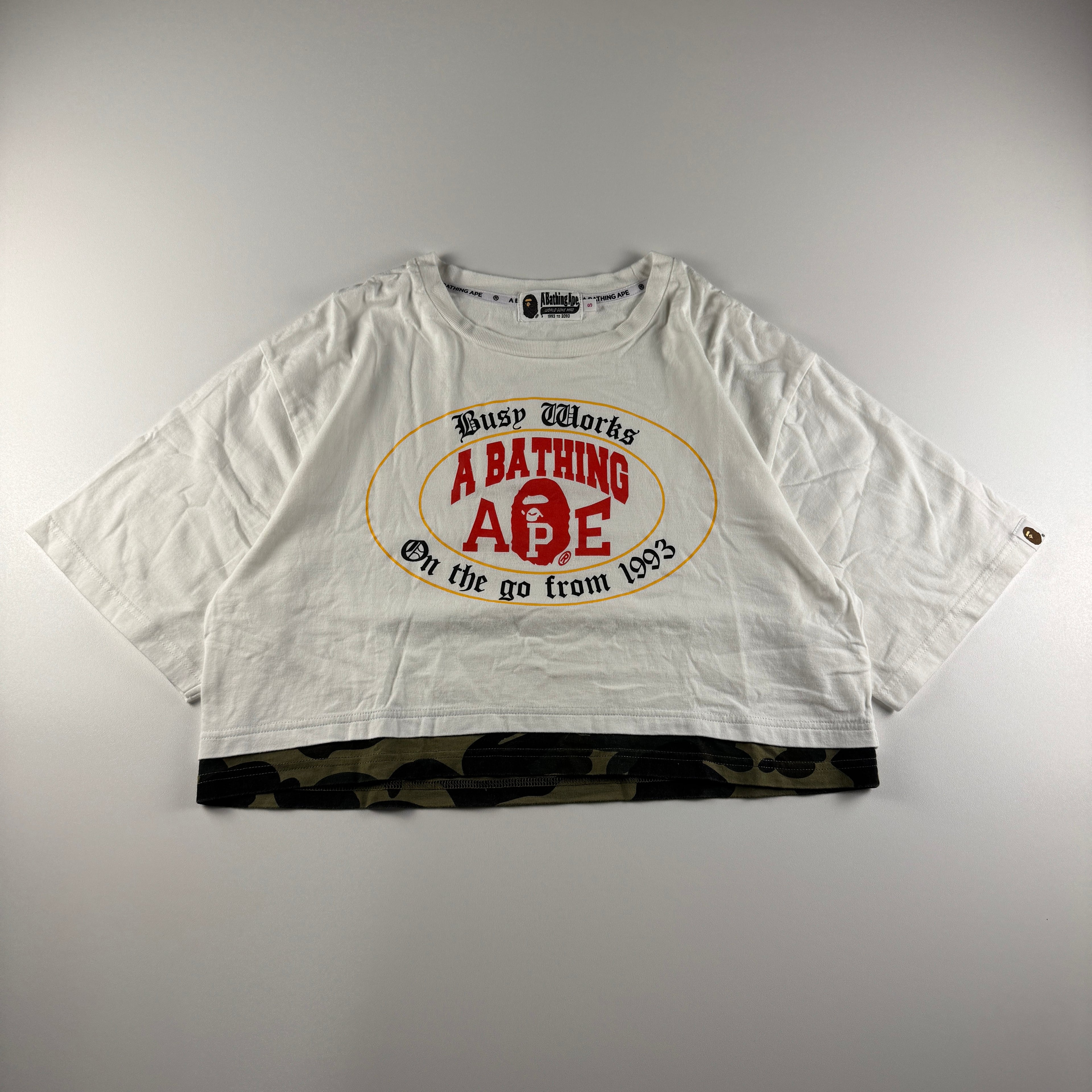 BAPE Ladies Busy Works White Crop Top (S)