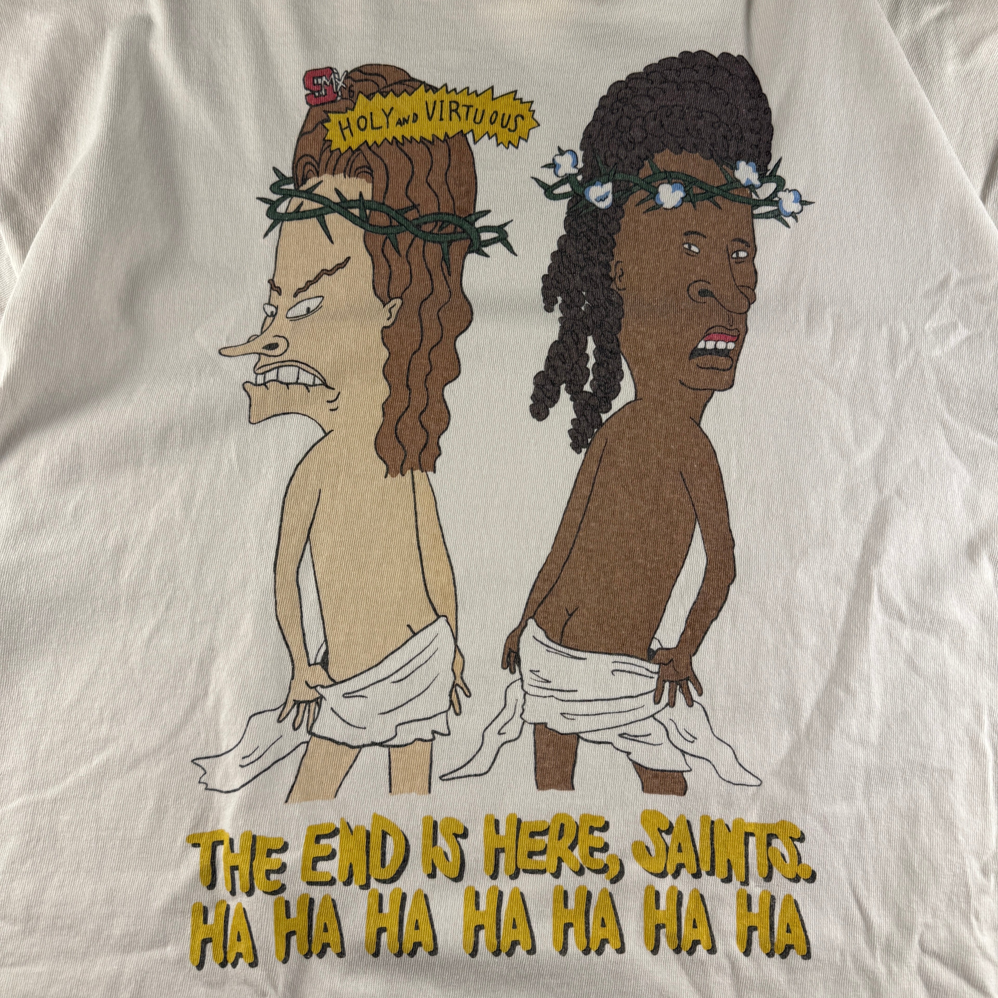 Saint-Michael x Denim Tears Beevis & Butthead White Tee (L)