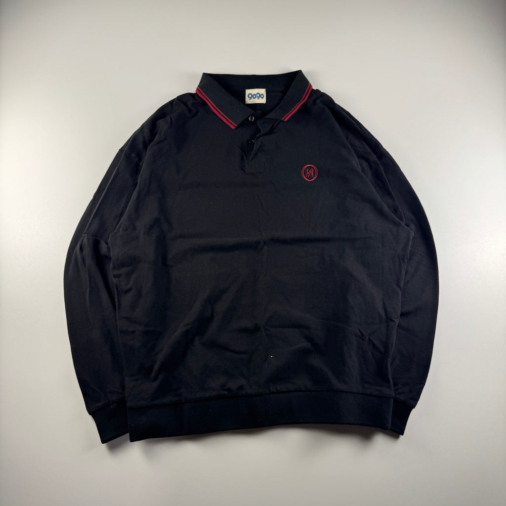 9090 Black L/S Polo (L)