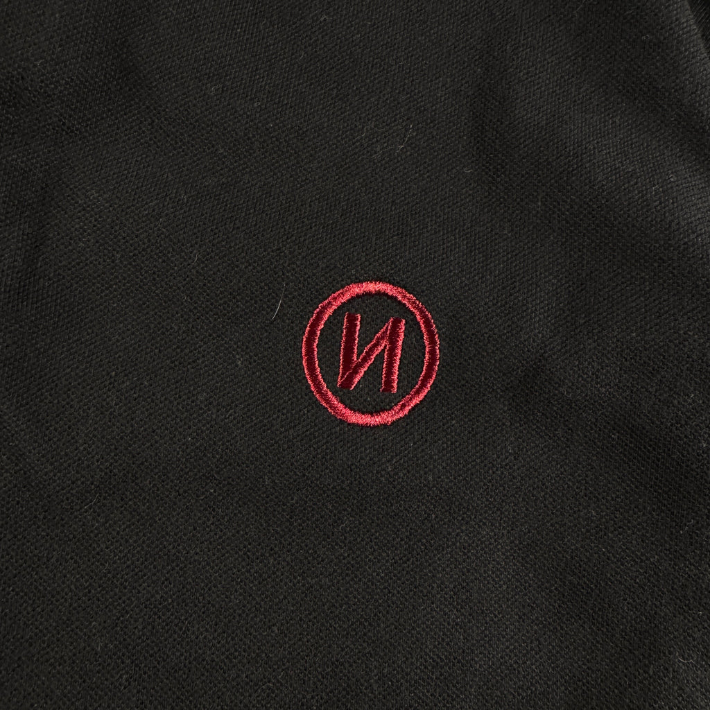 9090 Black L/S Polo (L)