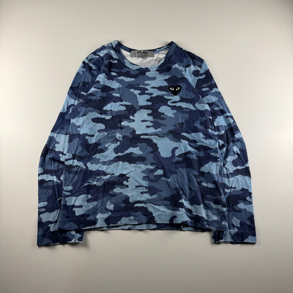 Comme des Garçons Play Blue Camo L/S Tee (L)