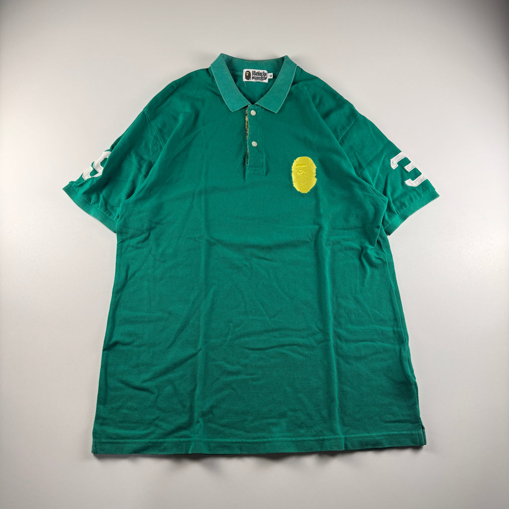 BAPE 93 Ape Head Embroidery Green Polo (XL)
