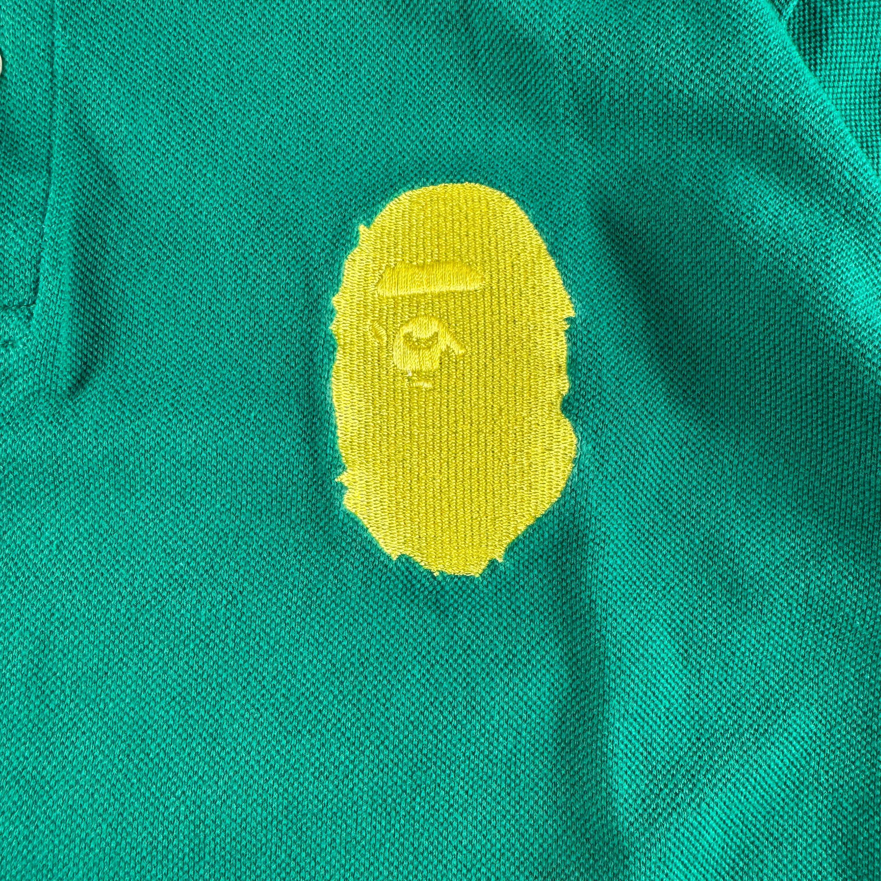 BAPE 93 Ape Head Embroidery Green Polo (XL)