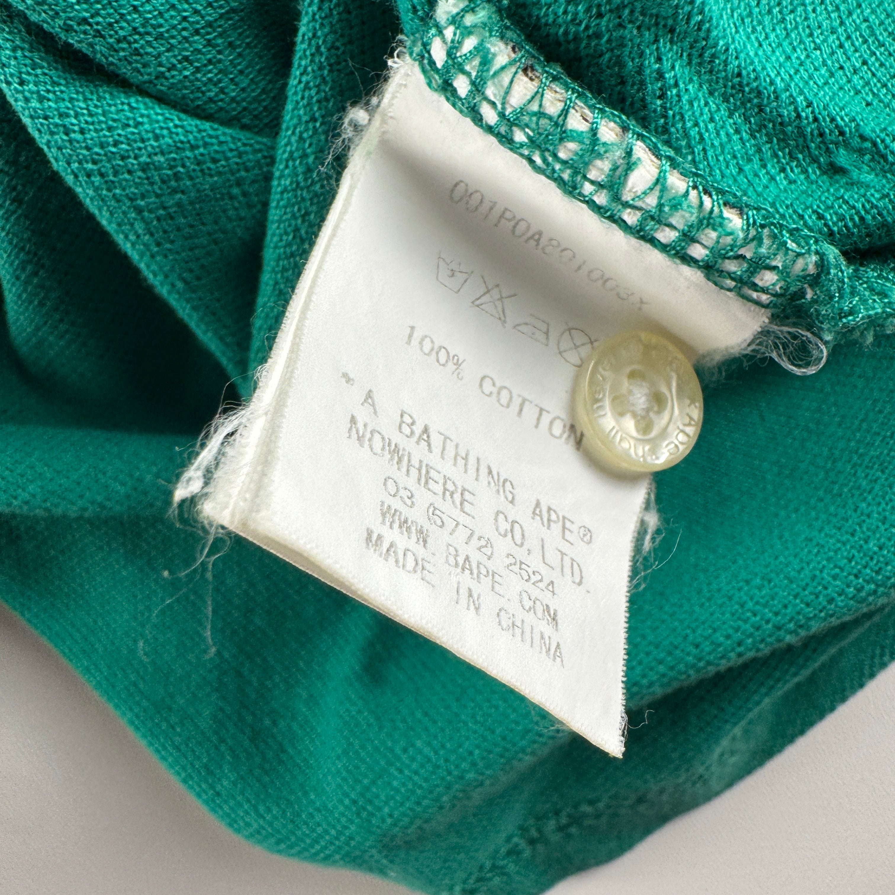 BAPE 93 Ape Head Embroidery Green Polo (XL)