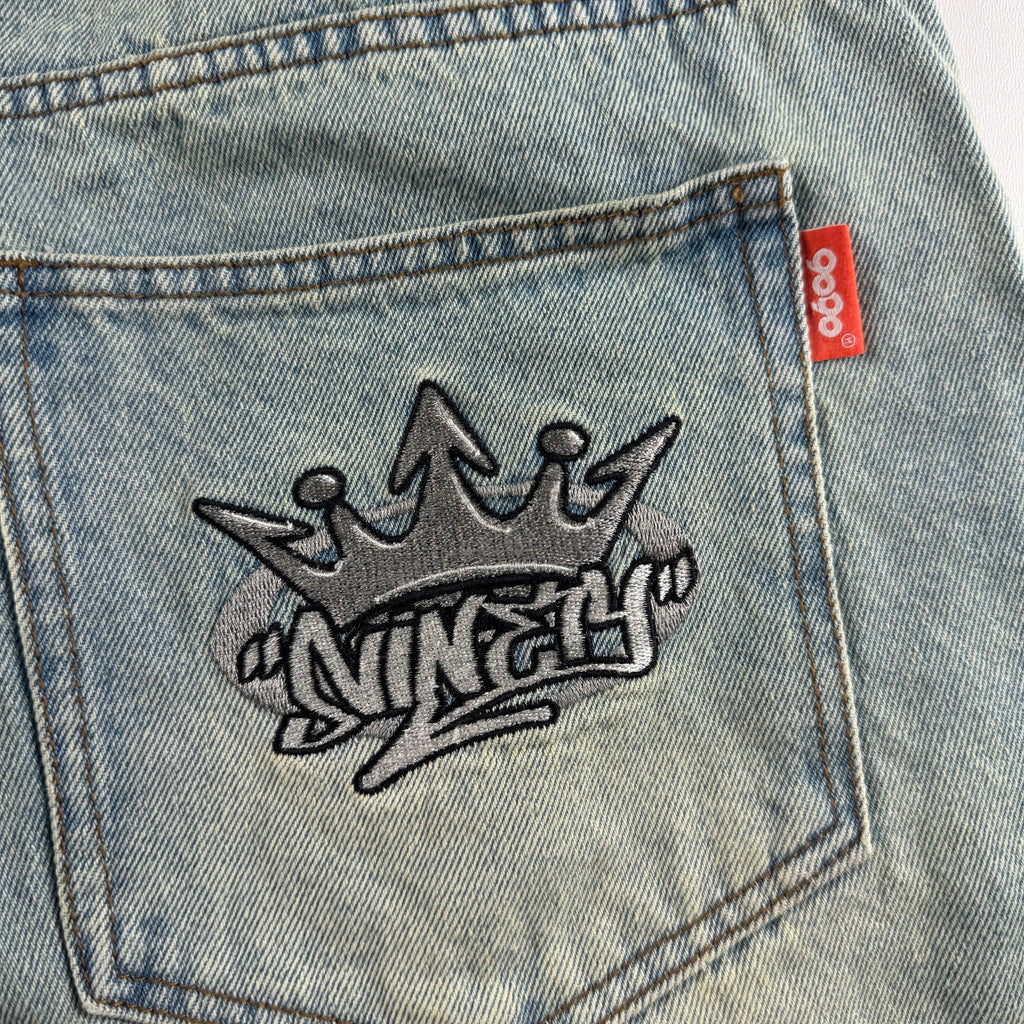 9090 Logo Crown Denim Blue Short (L)