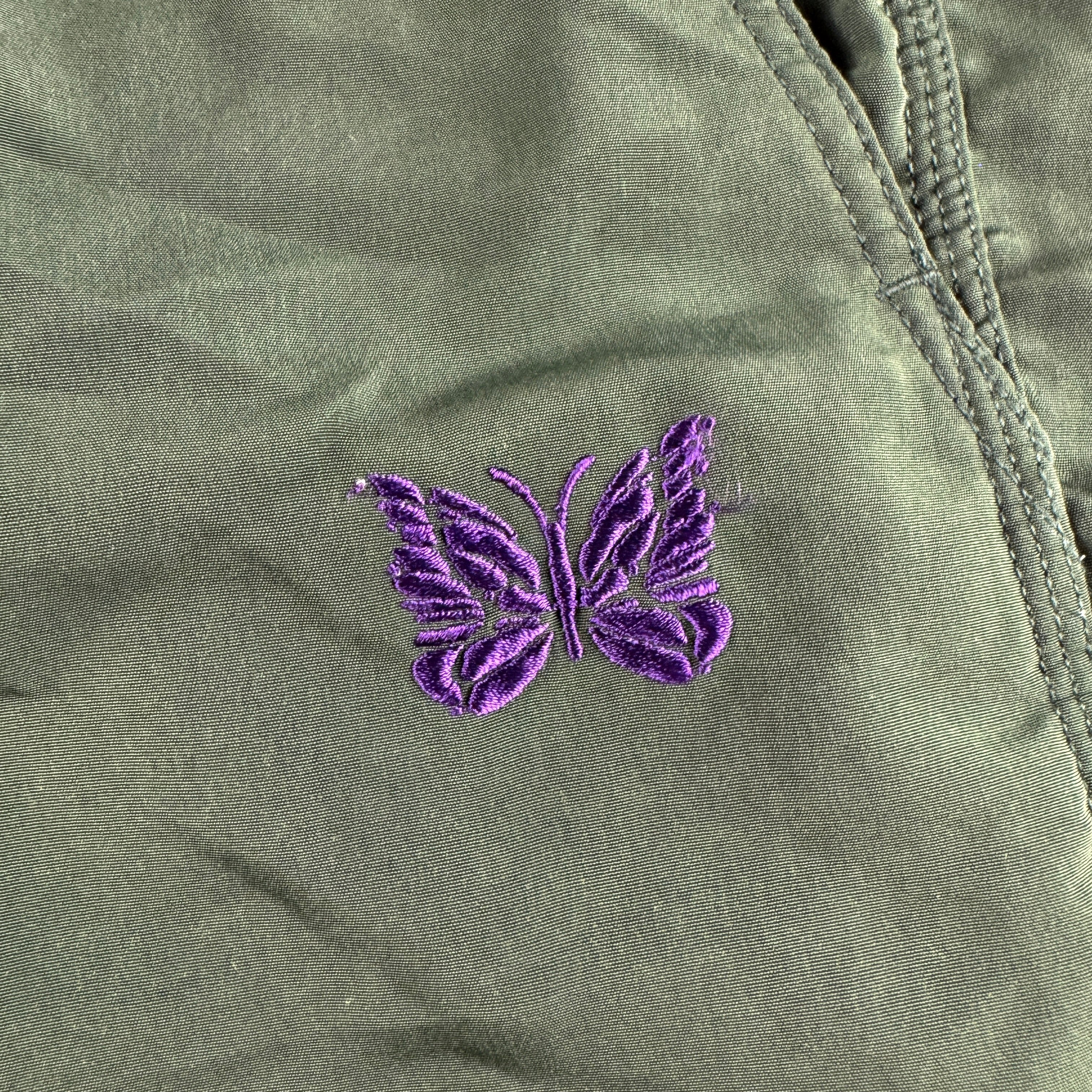 Needles Nylon Basketball Butterfly Green Short (M)