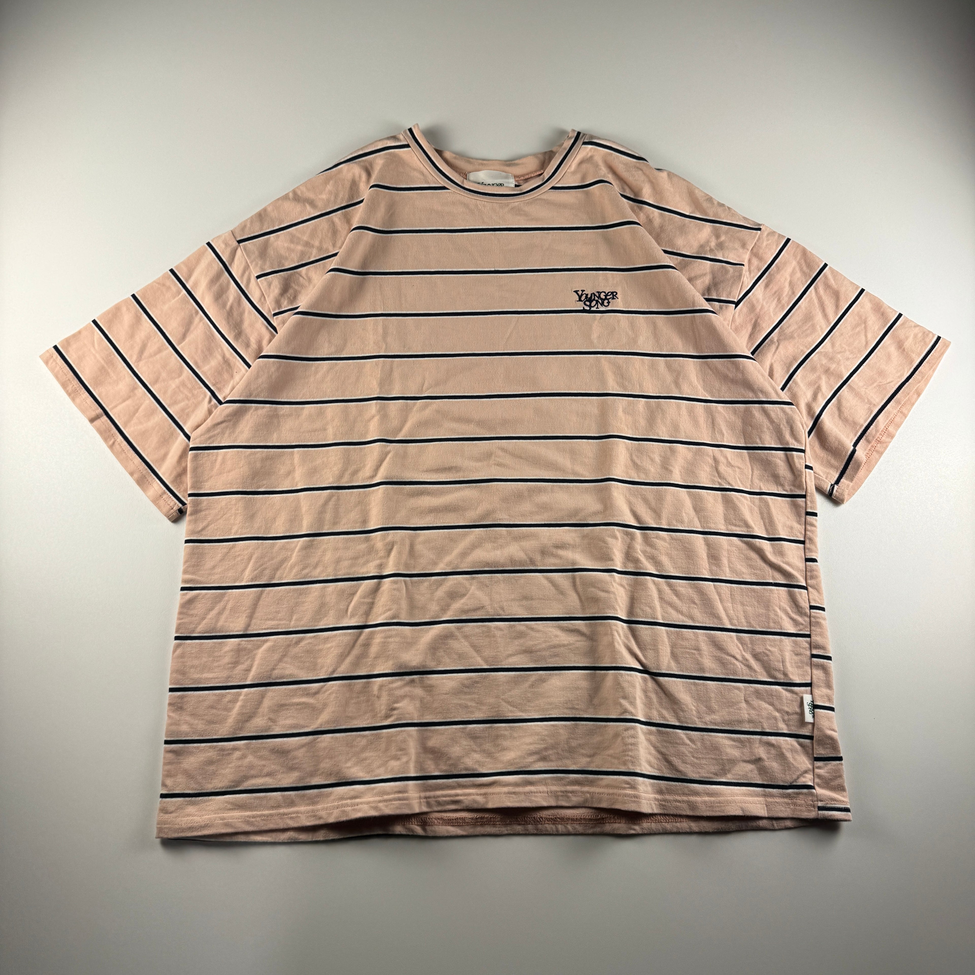 Younger Song Striped Pink Tee (L)