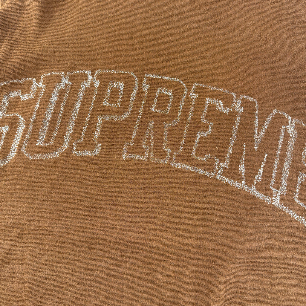 Supreme Sketch Embroidery Brown Tee (L)