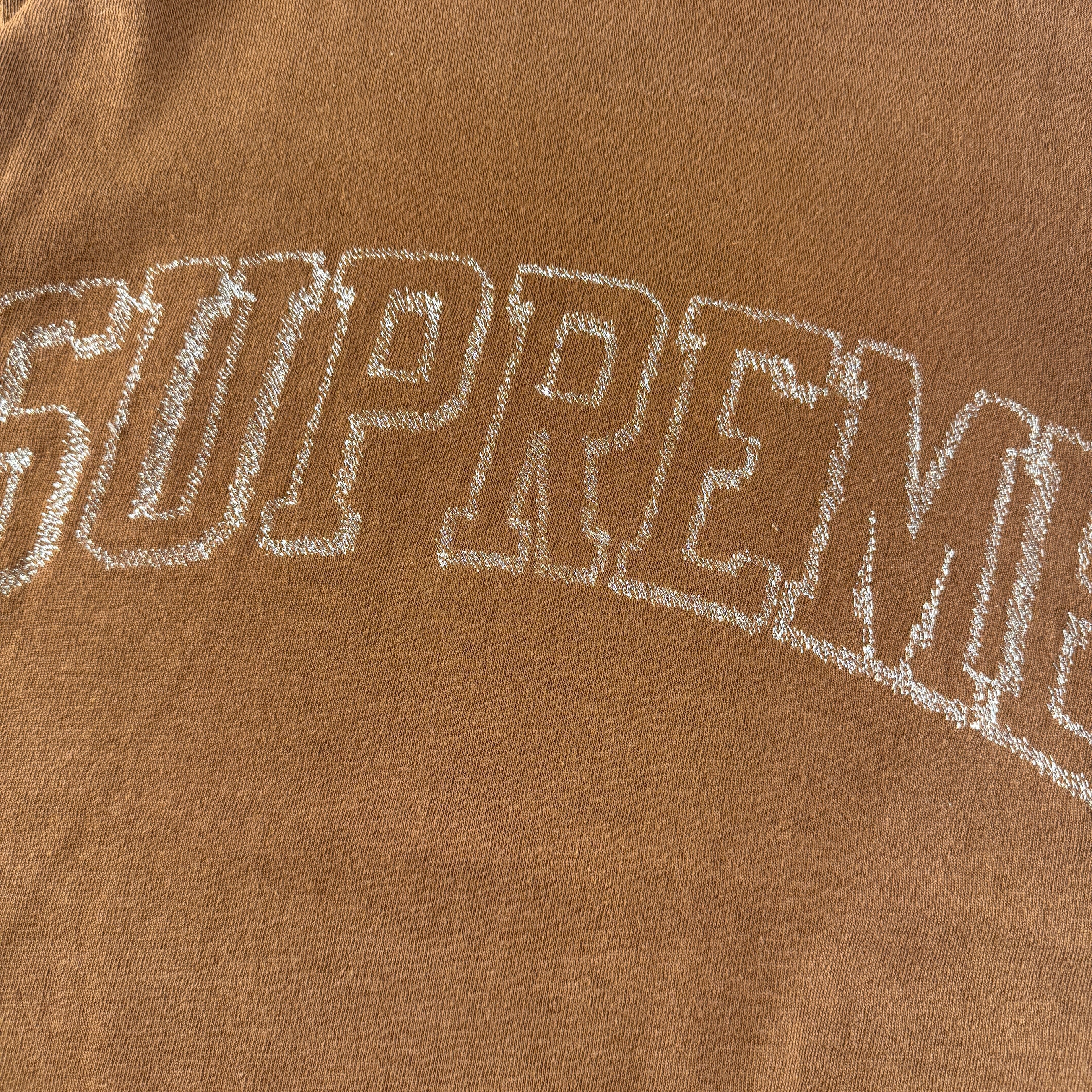 Supreme Sketch Embroidery Brown Tee (L)