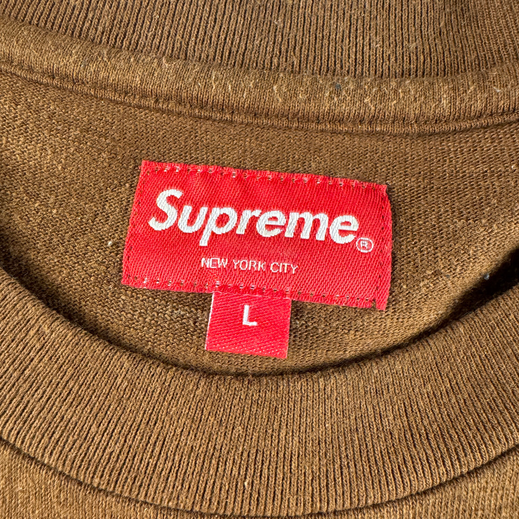 Supreme Sketch Embroidery Brown Tee (L)