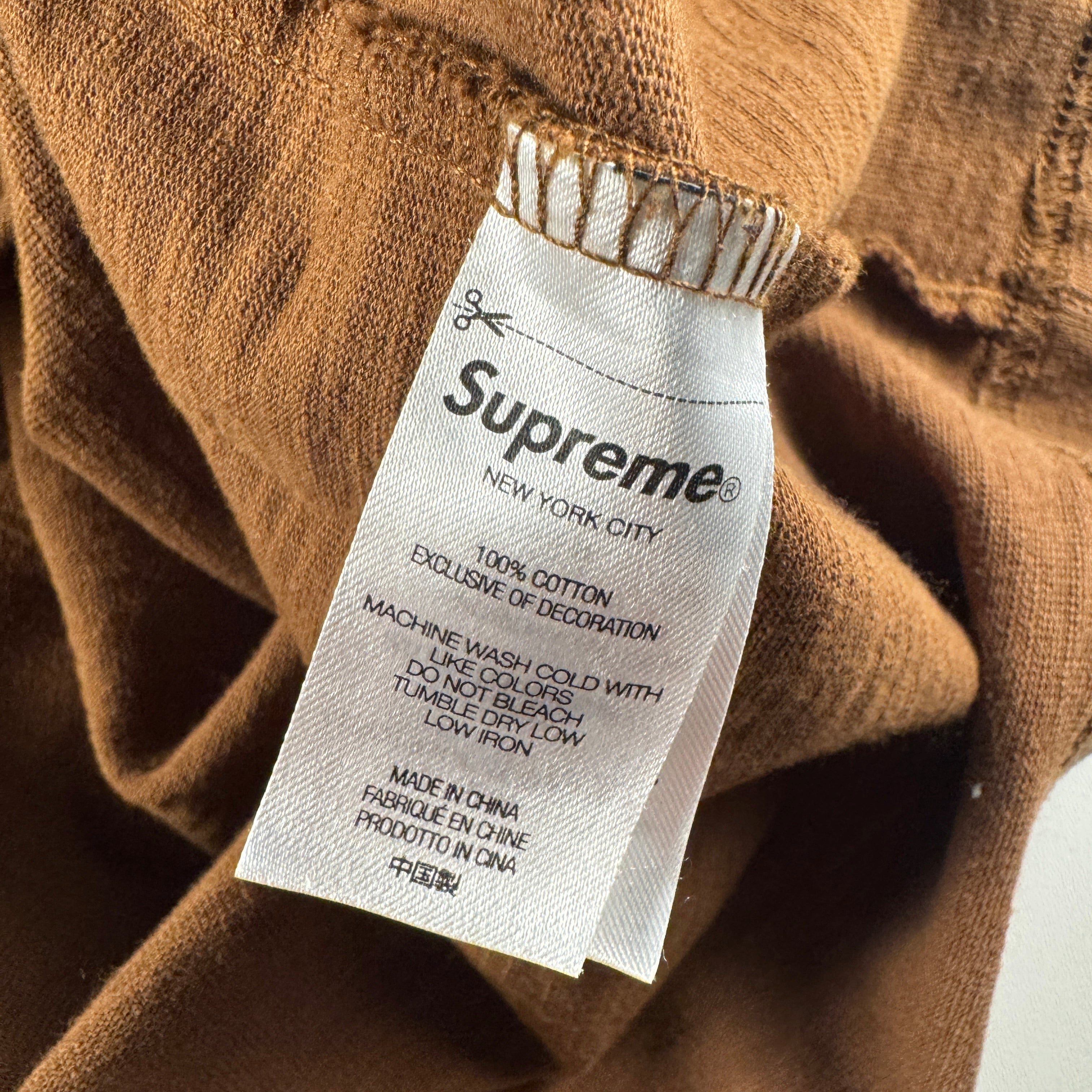 Supreme Sketch Embroidery Brown Tee (L)