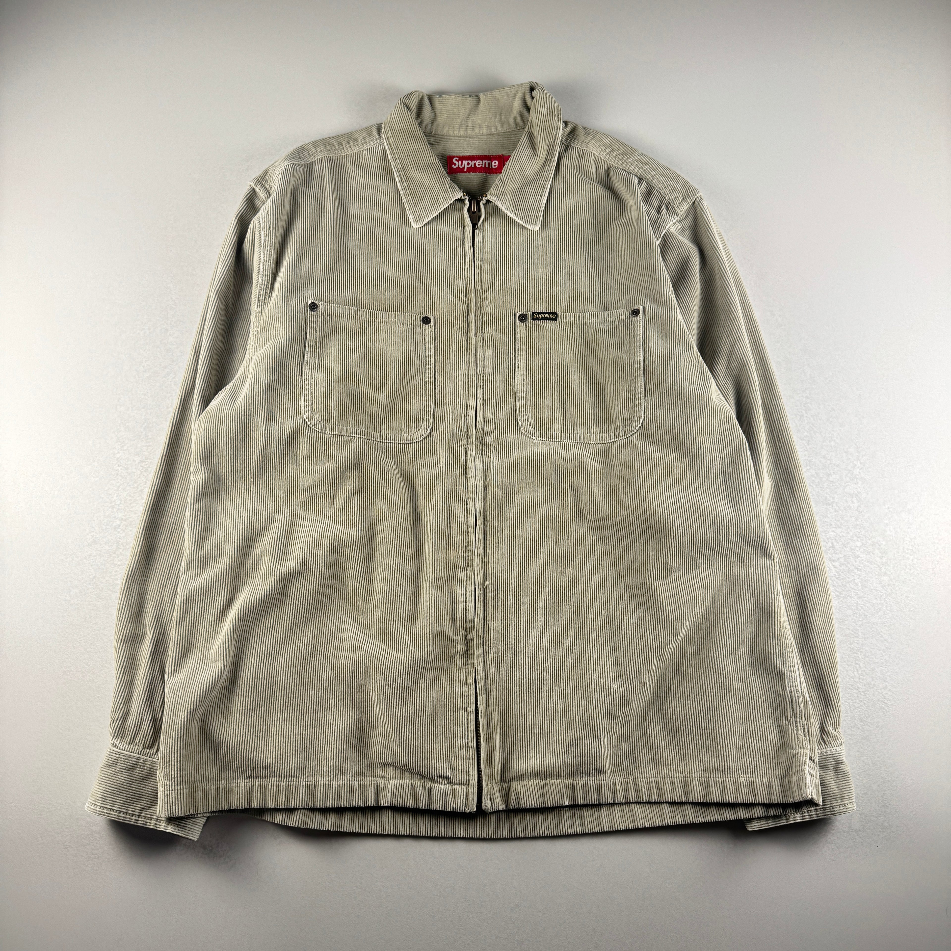 Supreme Corduroy Washed Grey Jacket (M)
