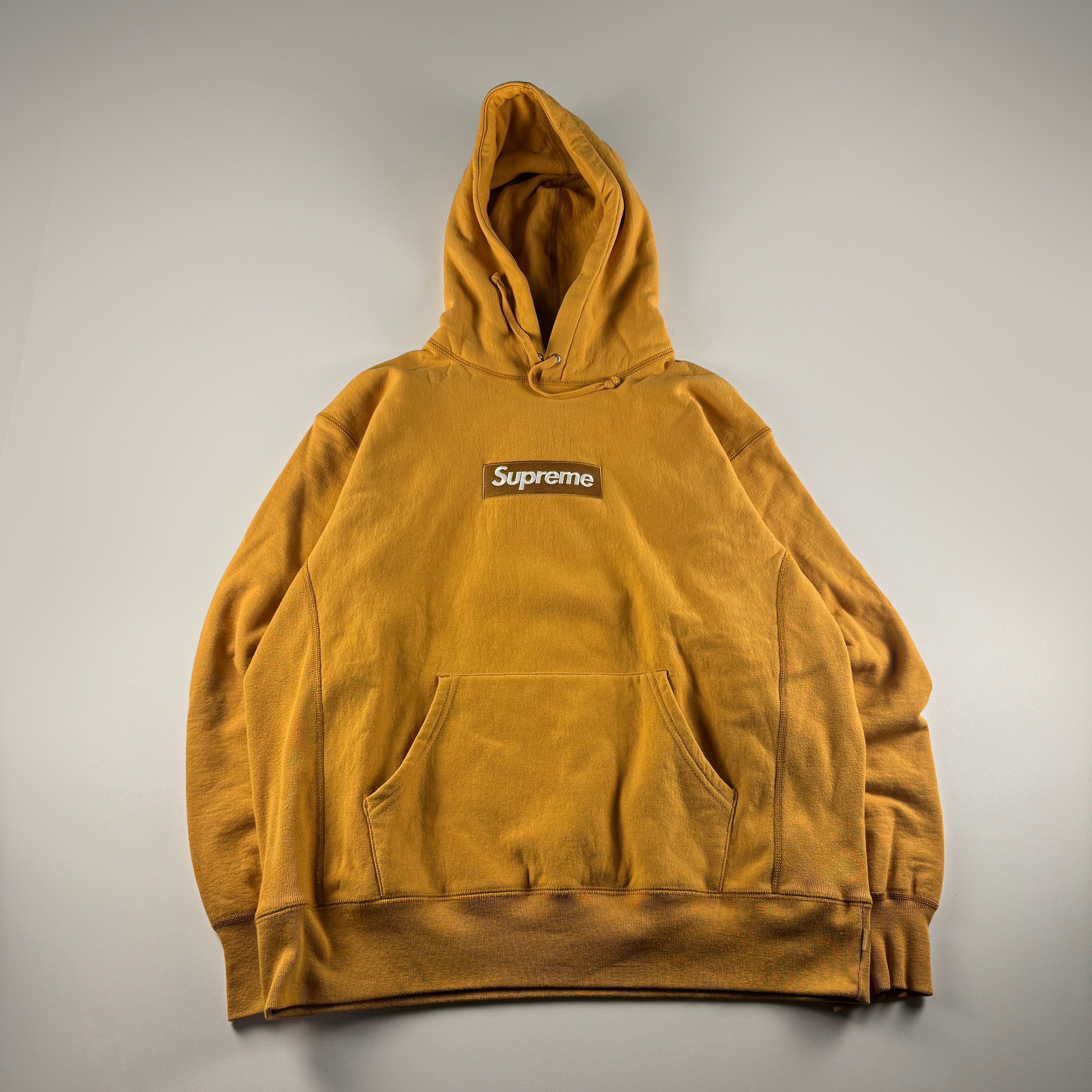 Supreme Box Logo Mustard Orange Hoodie (M)